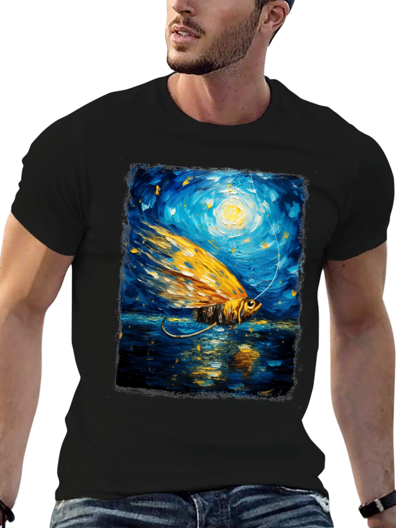 Artistic Fishing Lure Graphic T-Shirt