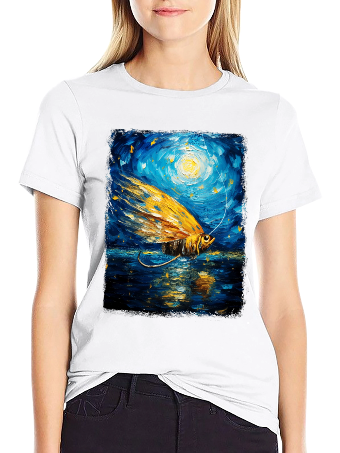 Artistic Fishing Lure Graphic T-Shirt