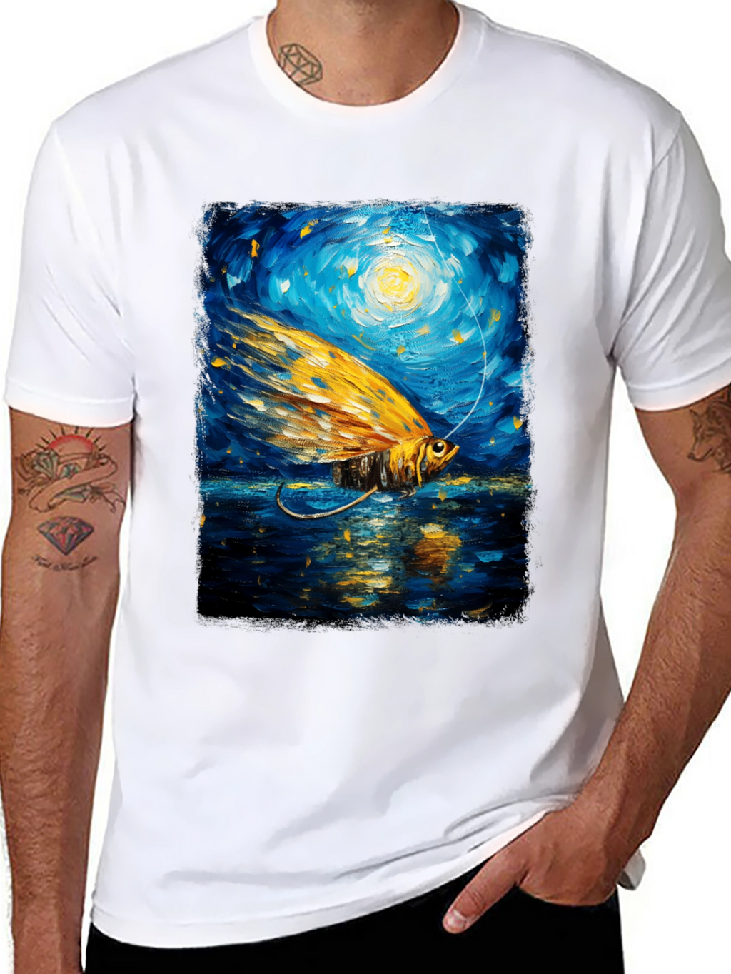 Artistic Fishing Lure Graphic T-Shirt