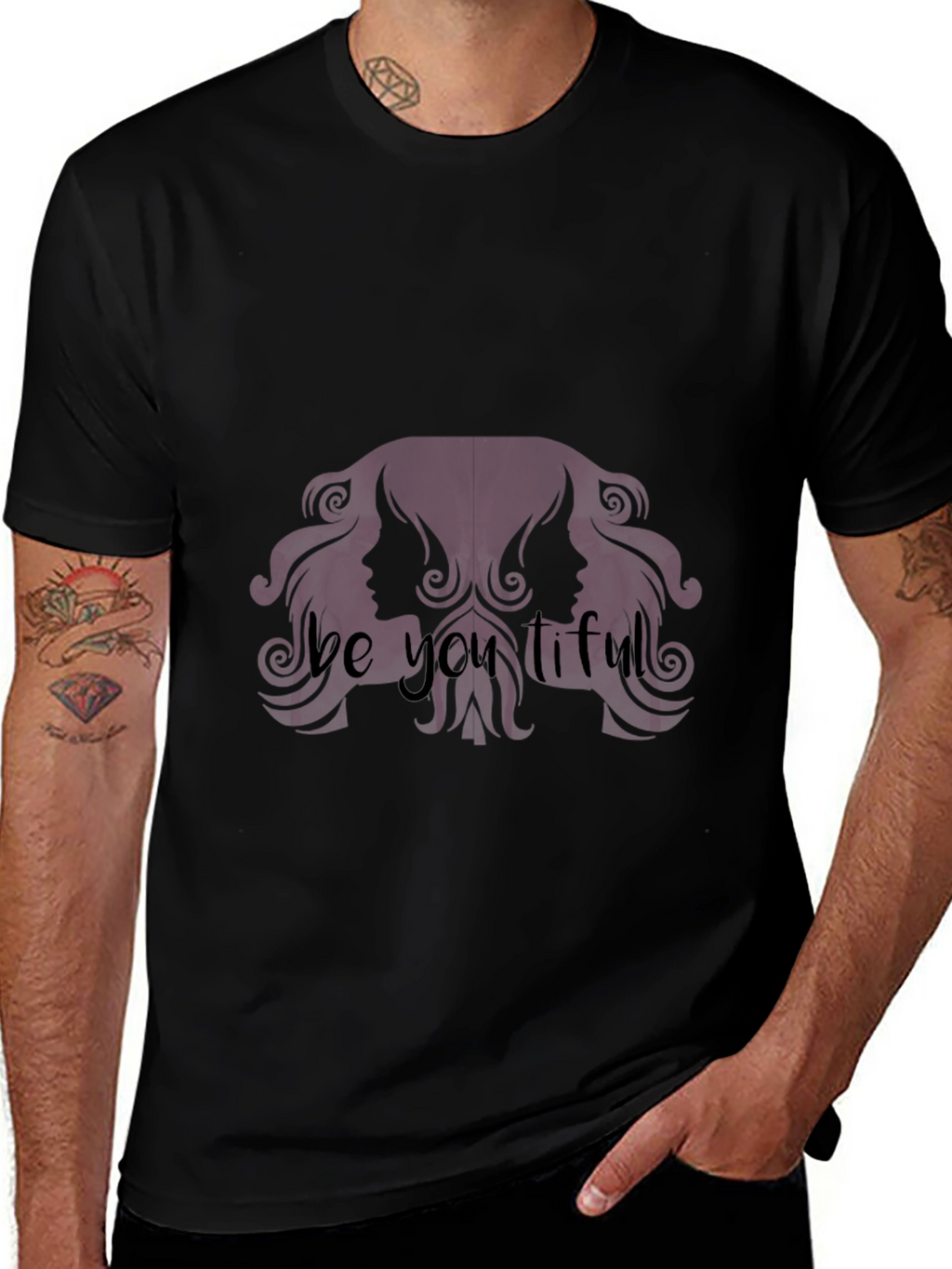 Be You tiful Black Tee