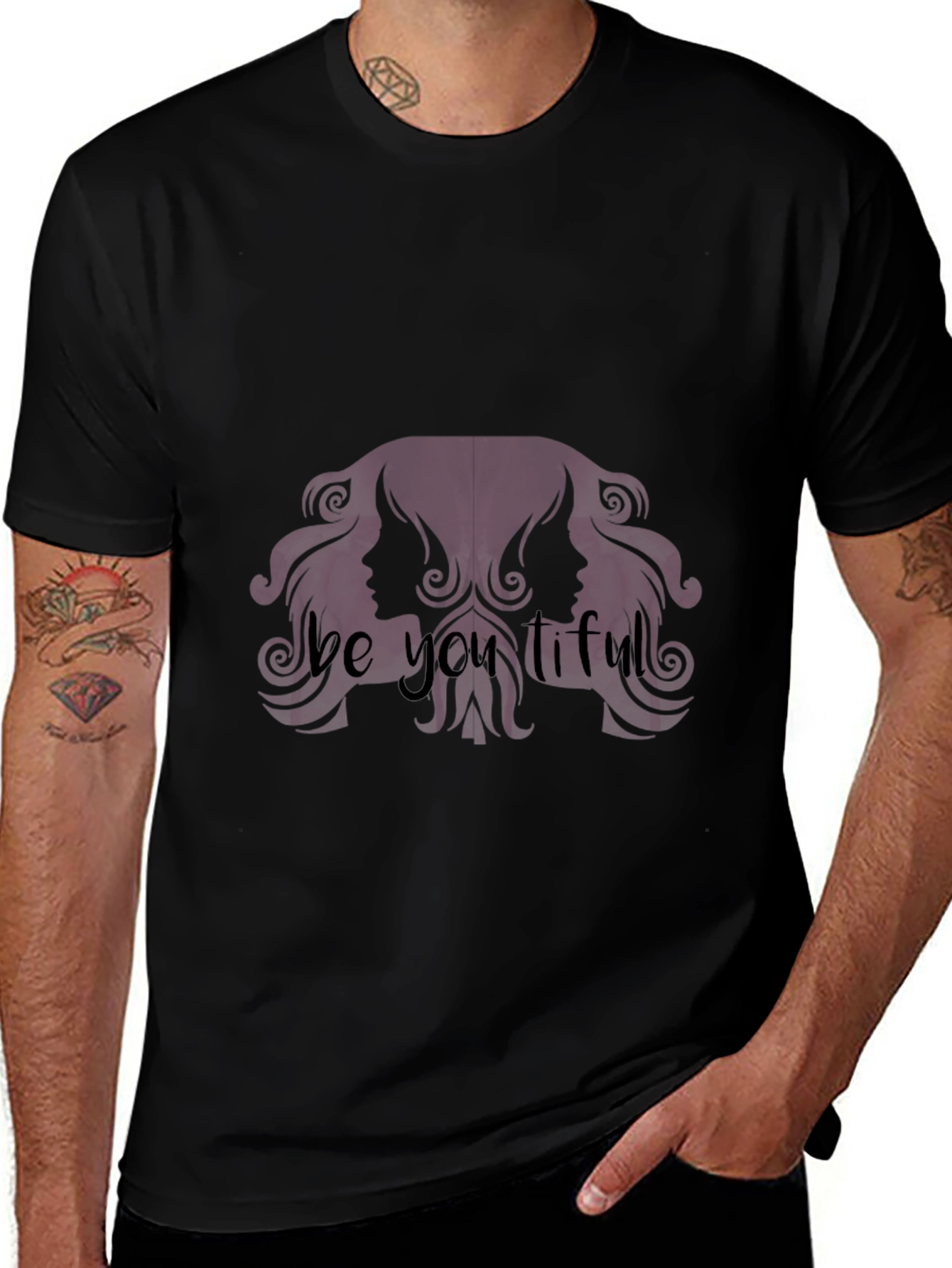 Be You tiful Black Tee