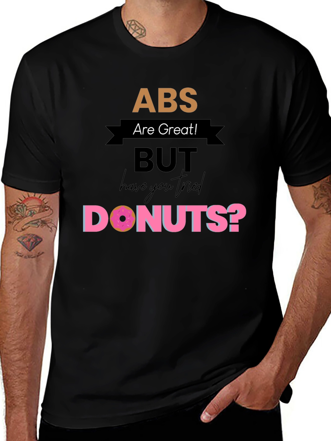 ABS Donuts Graphic Tee - Mens Casual T-Shirt