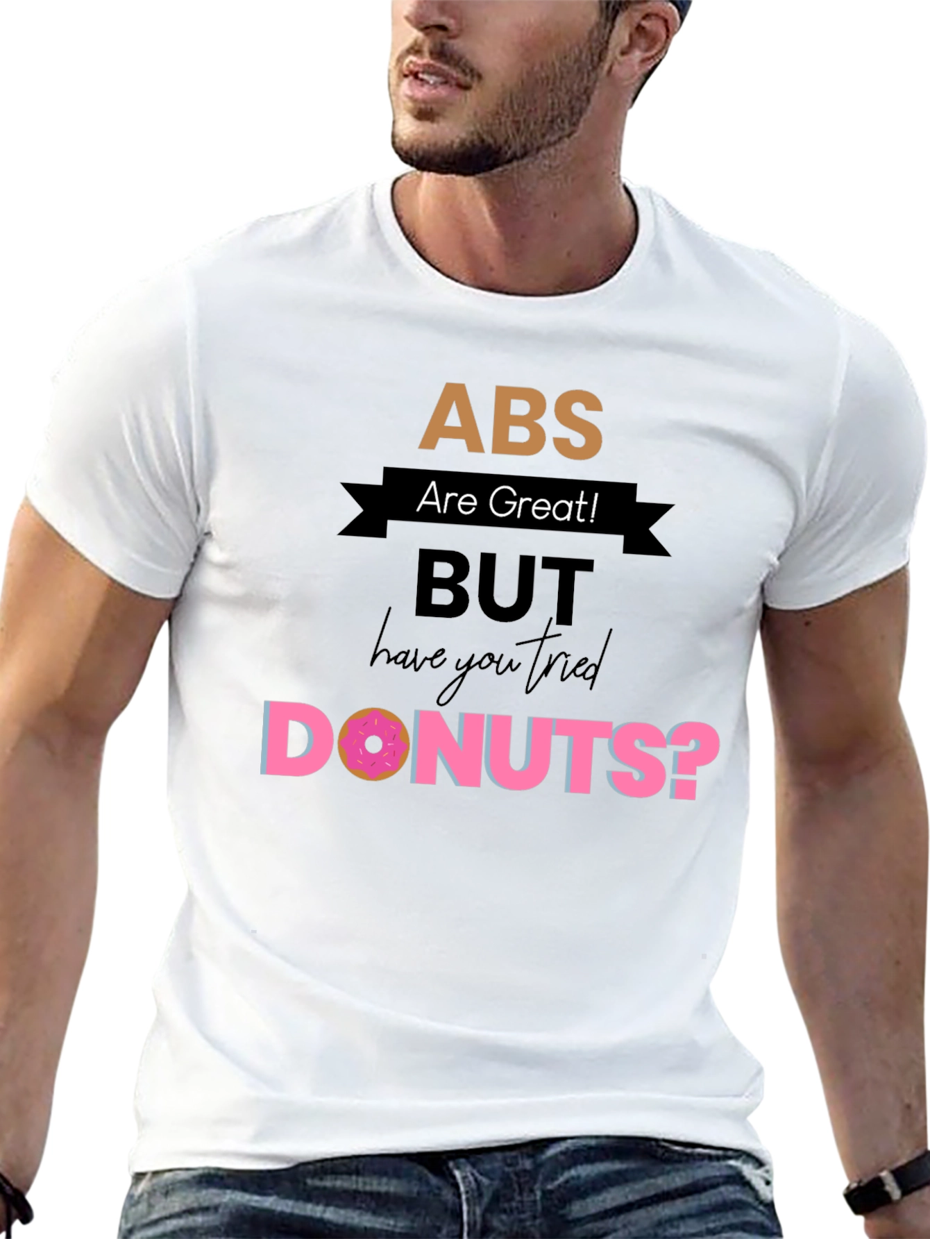 ABS Donuts Graphic Tee - Mens Casual T-Shirt