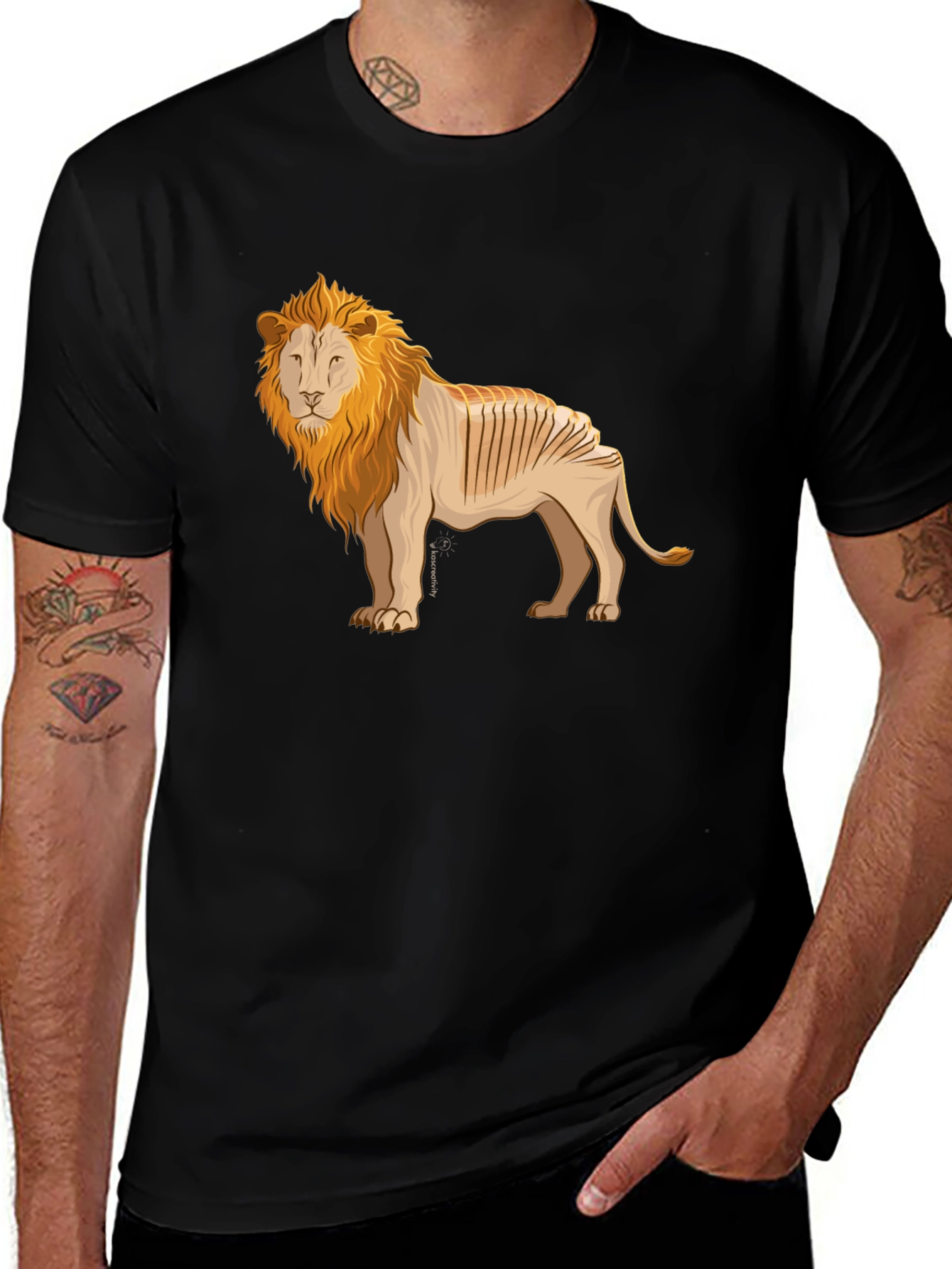 Bread Lion Graphic Tee - Black Cotton T-Shirt