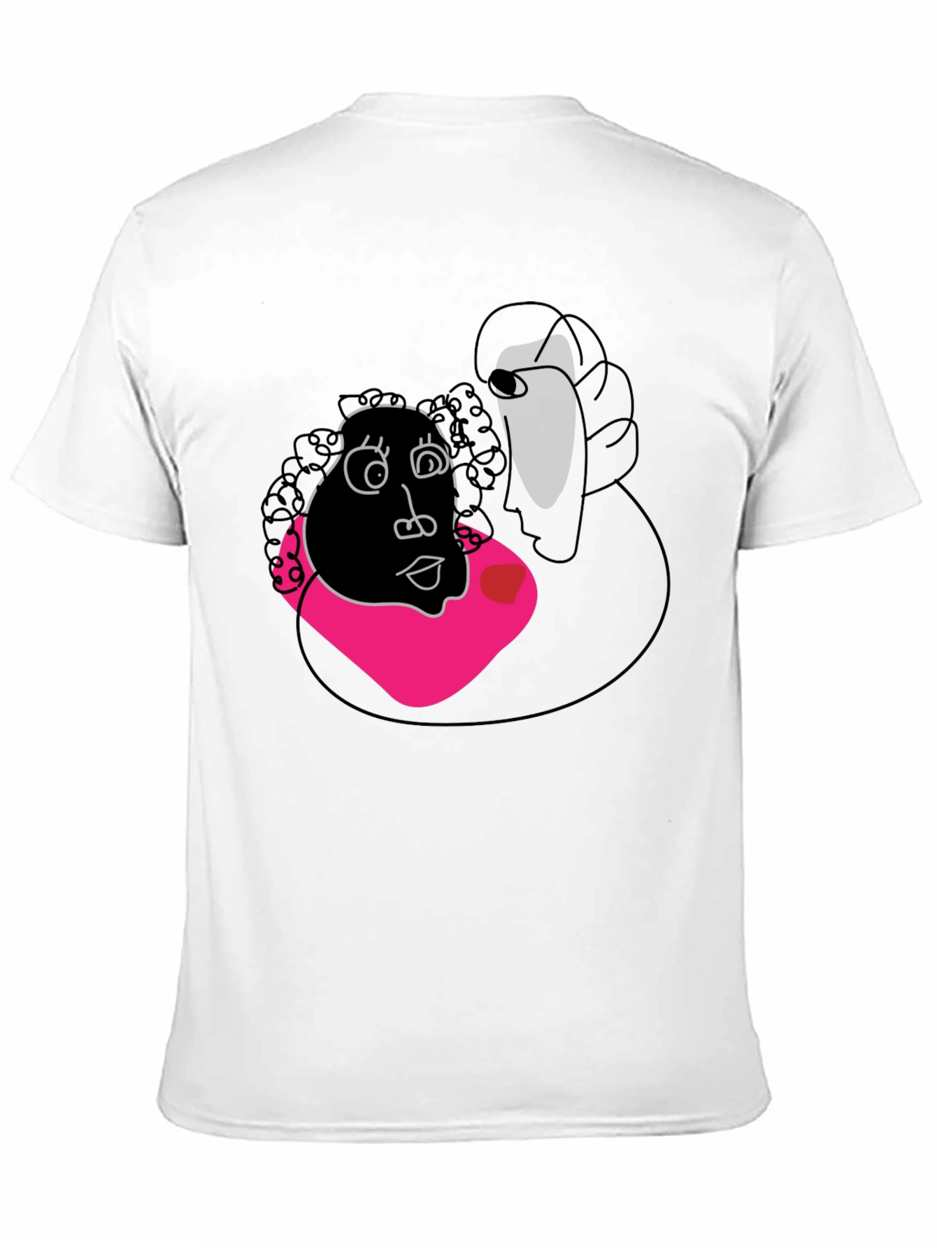 Abstract Graphic Tee - Black Crew Neck Shirt