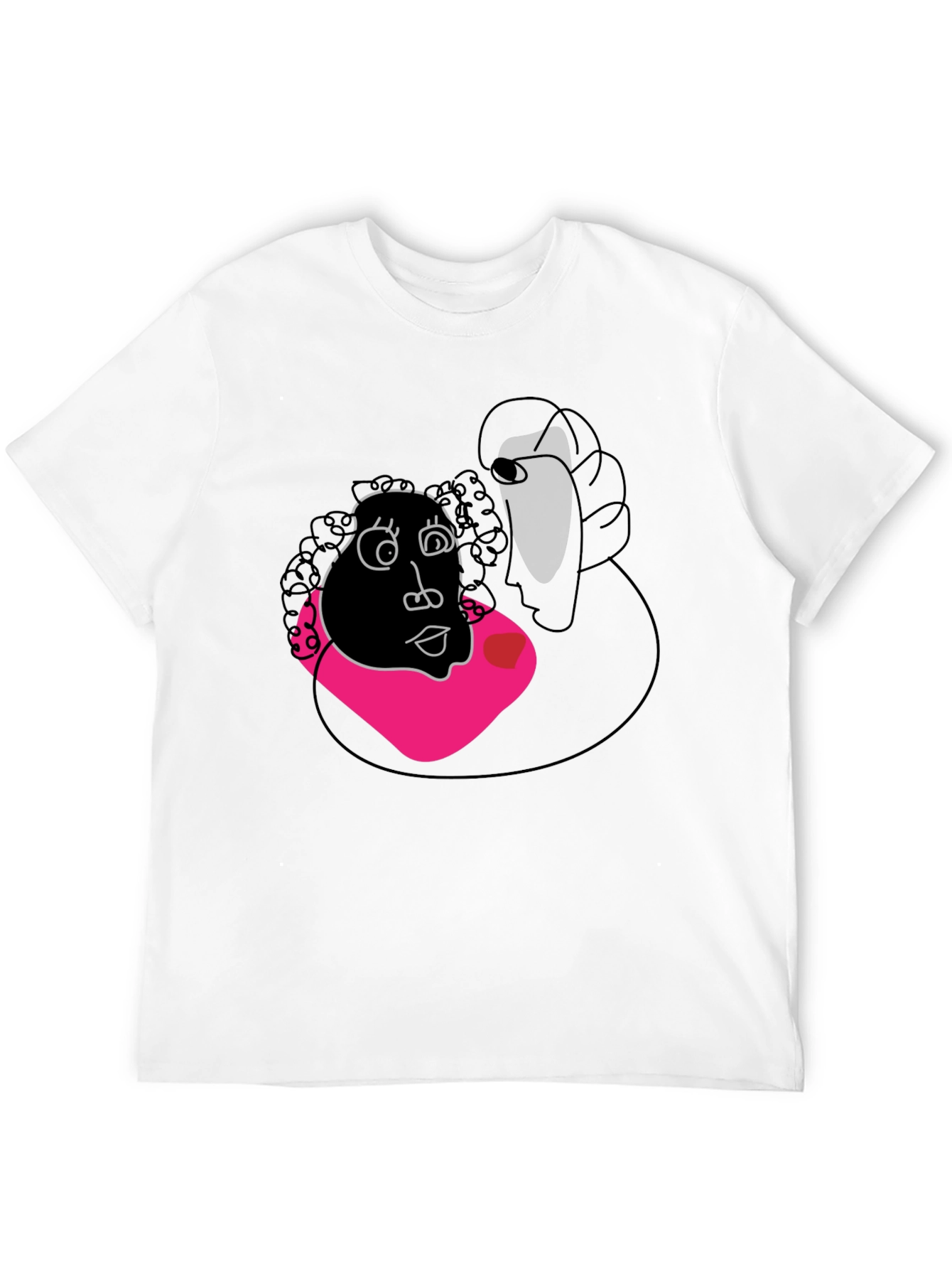 Abstract Graphic Tee - Black Crew Neck Shirt