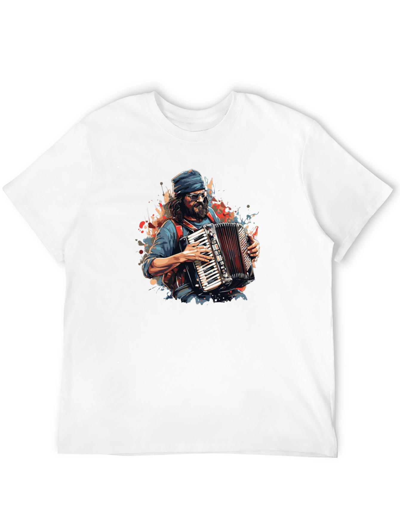 Accordion Player Graphic Tee - Black