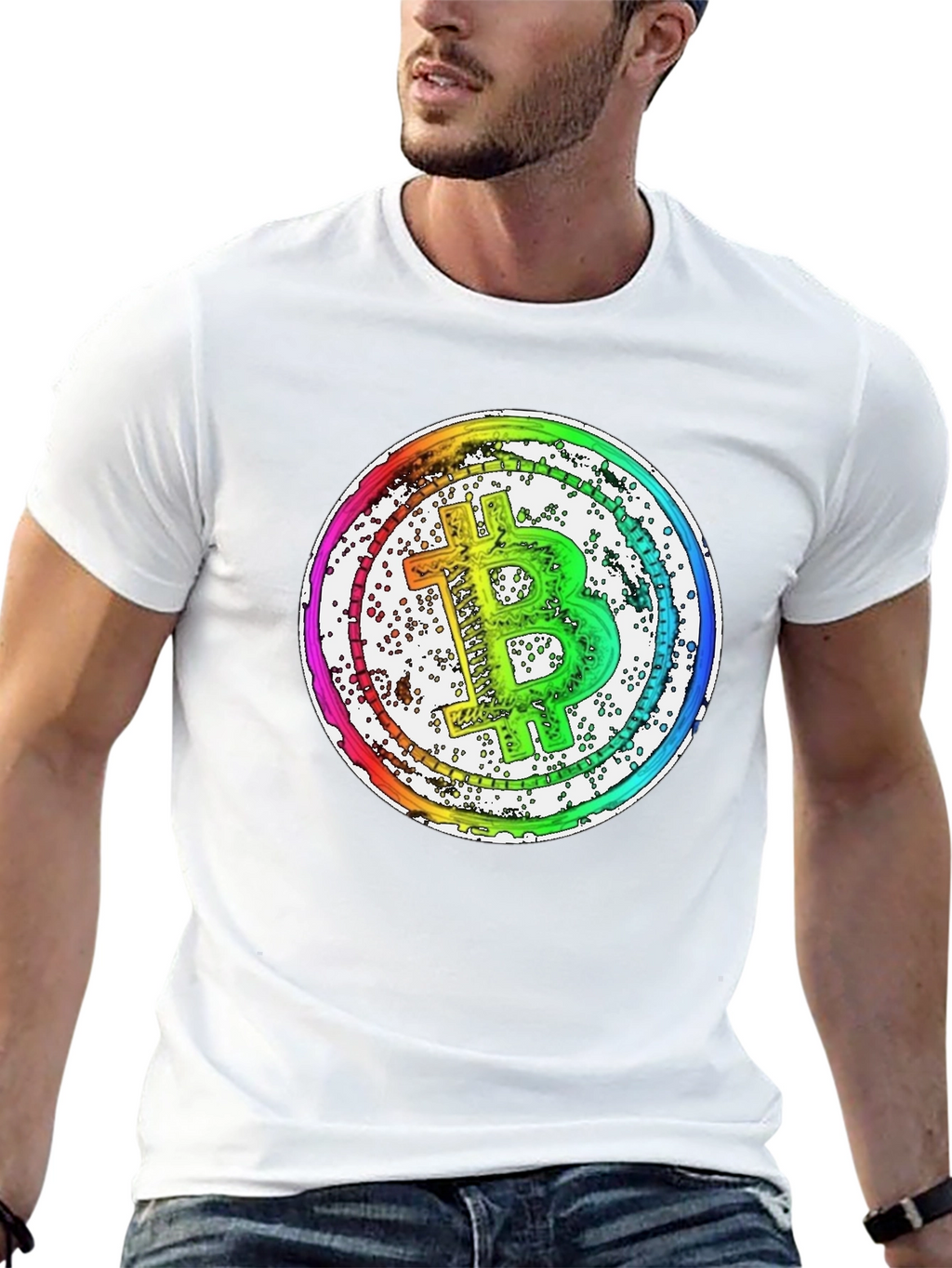 Bitcoin Rainbow Graphic T-Shirt