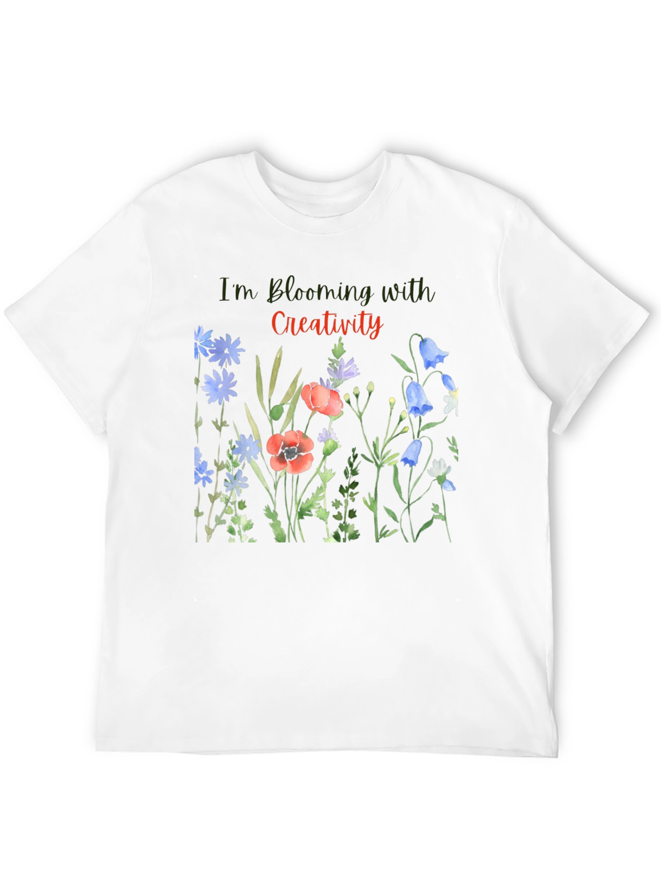 Blooming Creativity Black Graphic T-Shirt
