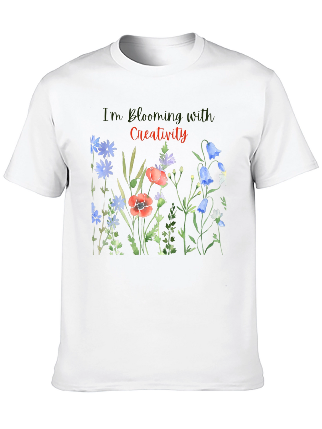 Blooming Creativity Black Graphic T-Shirt