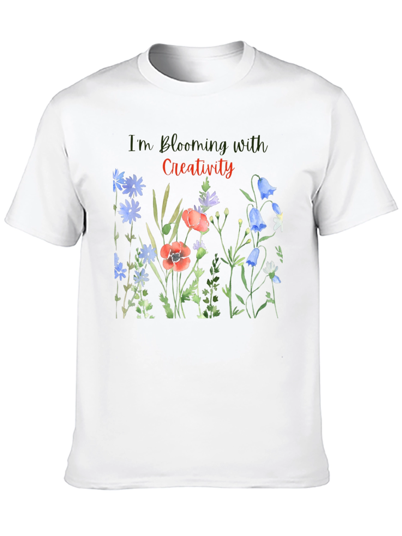 Blooming Creativity Black Graphic T-Shirt