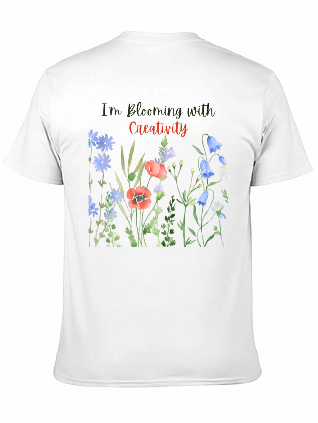 Blooming Creativity Black Graphic T-Shirt