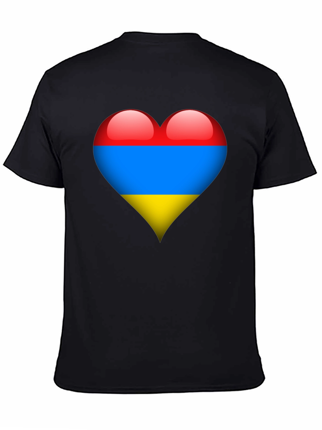 Armenia Flag Heart Graphic Tee - Black