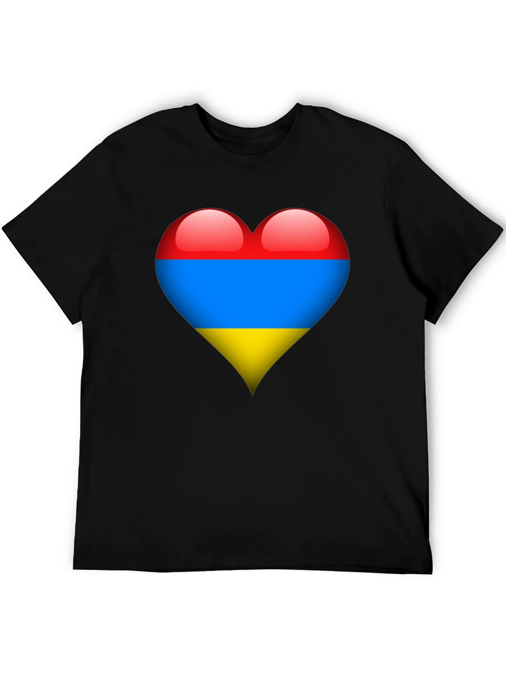 Armenia Flag Heart Graphic Tee - Black