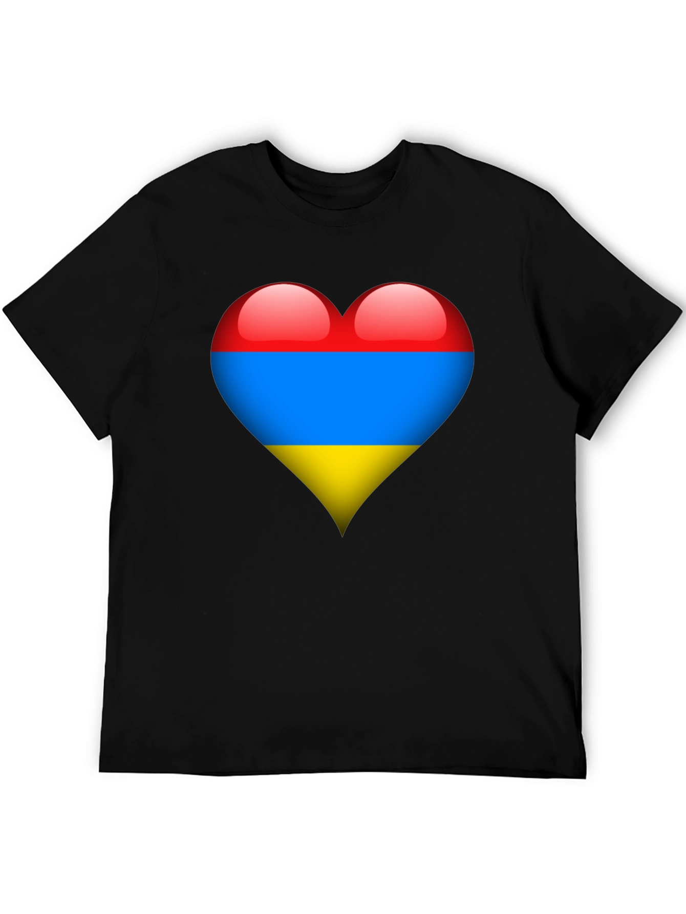 Armenia Flag Heart Graphic Tee - Black