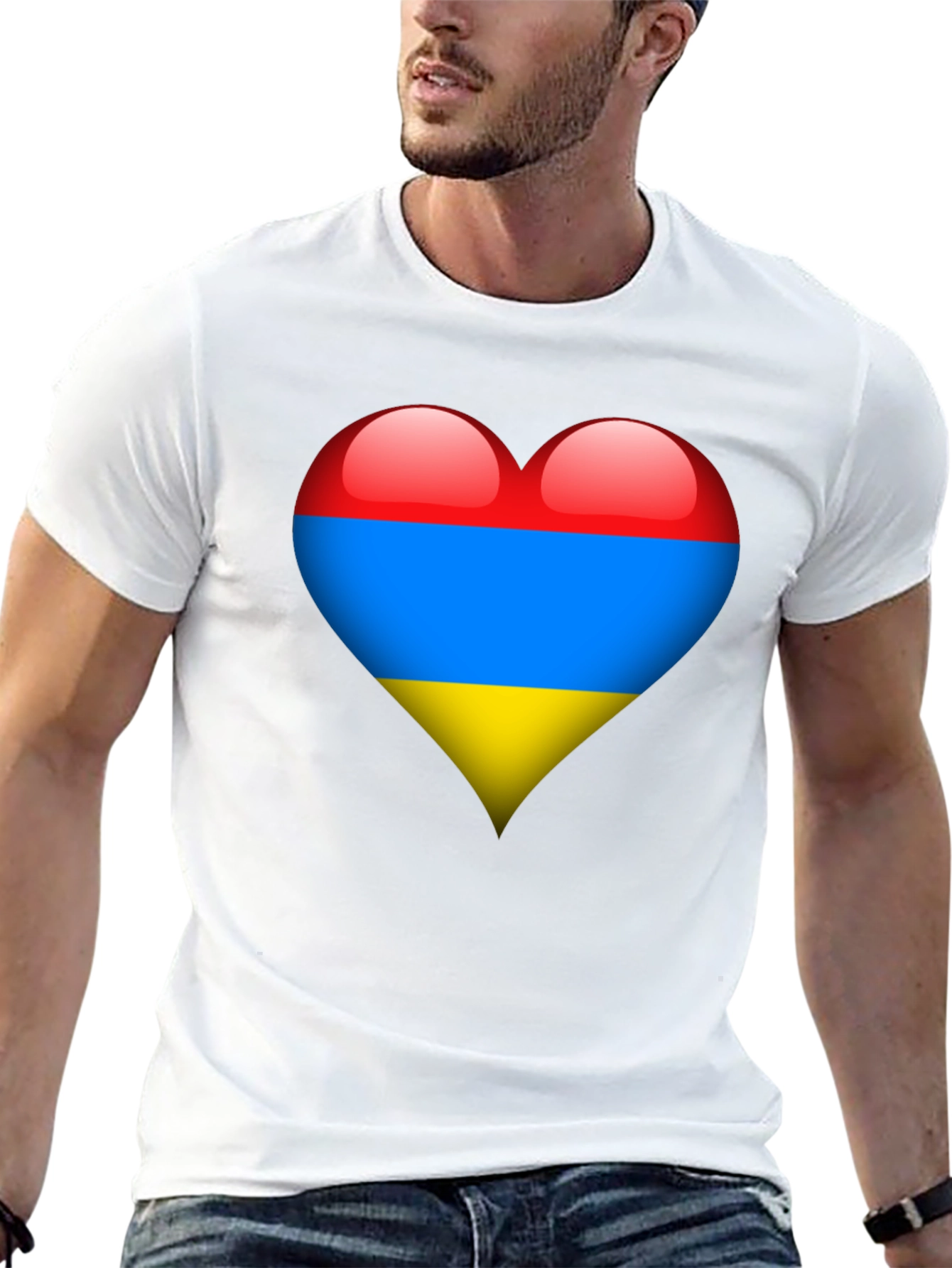 Armenia Flag Heart Graphic Tee - Black