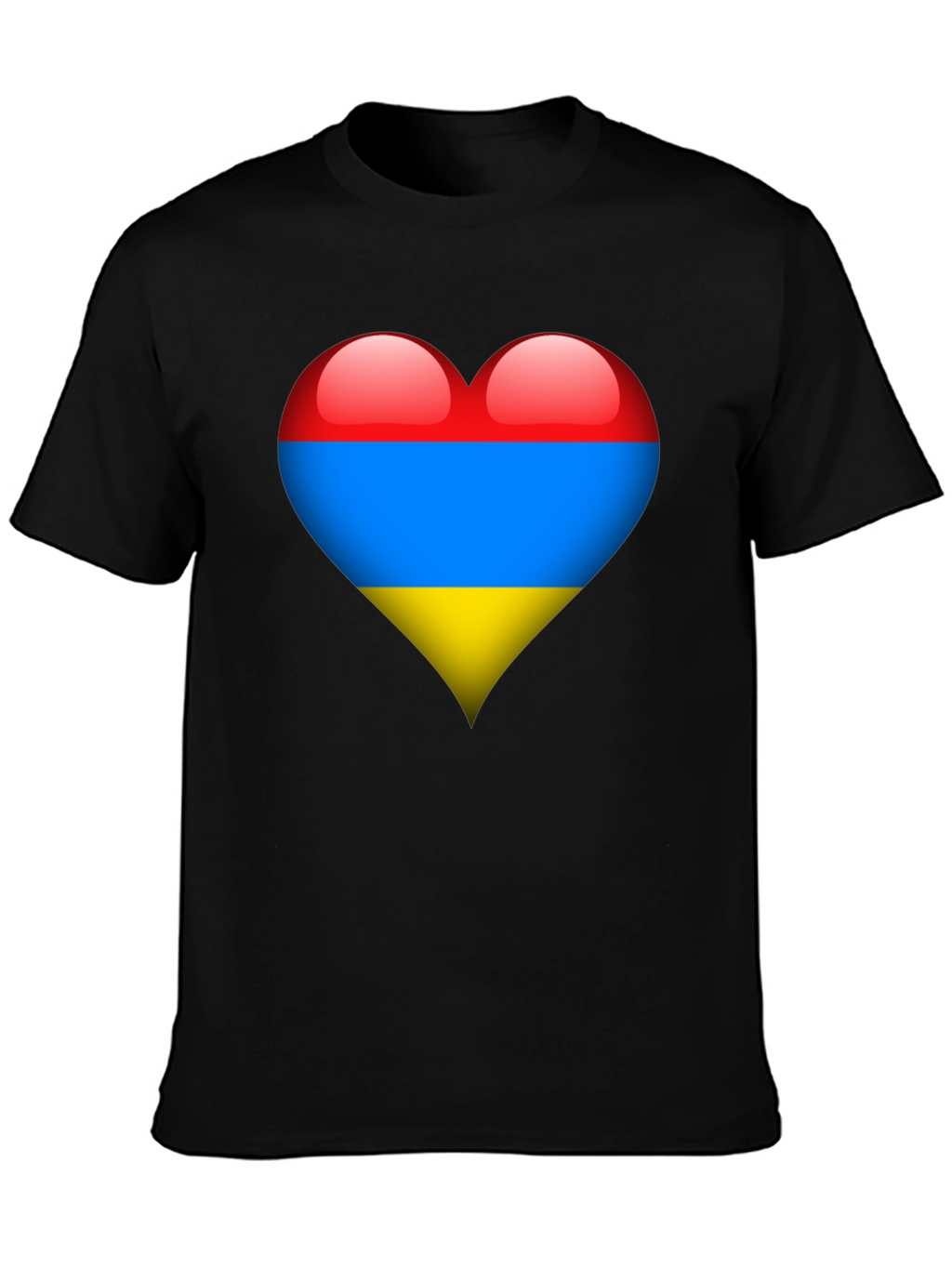 Armenia Flag Heart Graphic Tee - Black