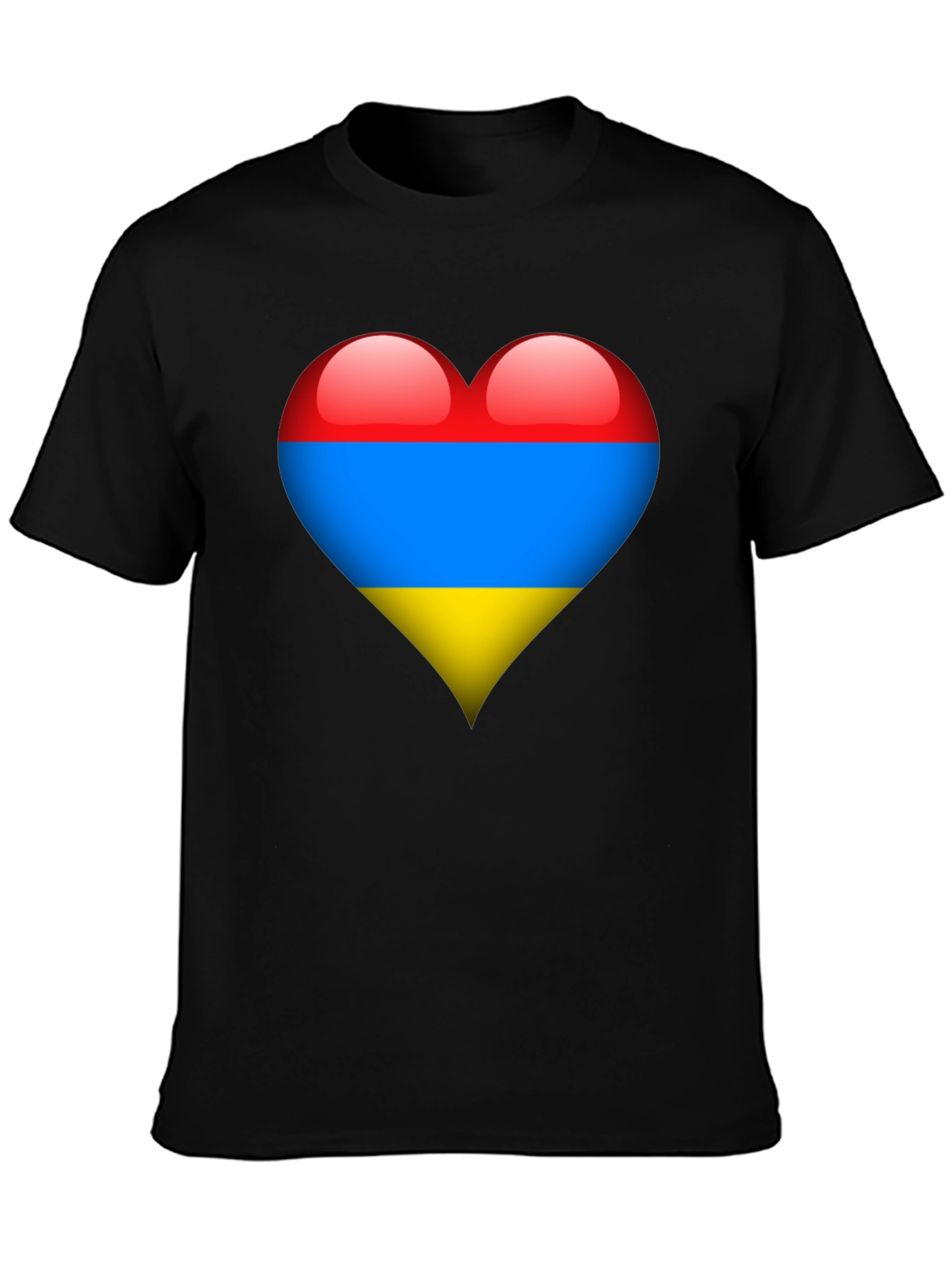 Armenia Flag Heart Graphic Tee - Black