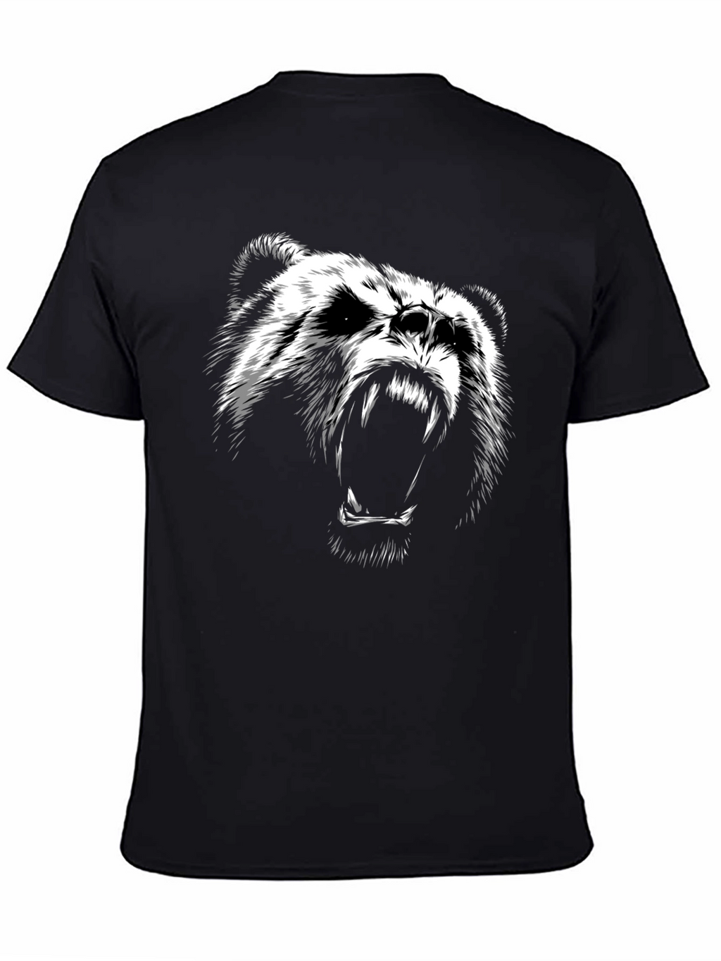 Black T-Shirt with Bear Graphic