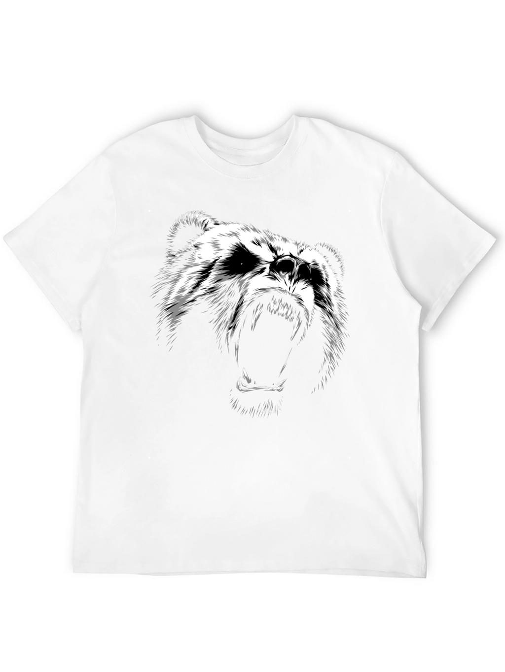 Black T-Shirt with Bear Graphic