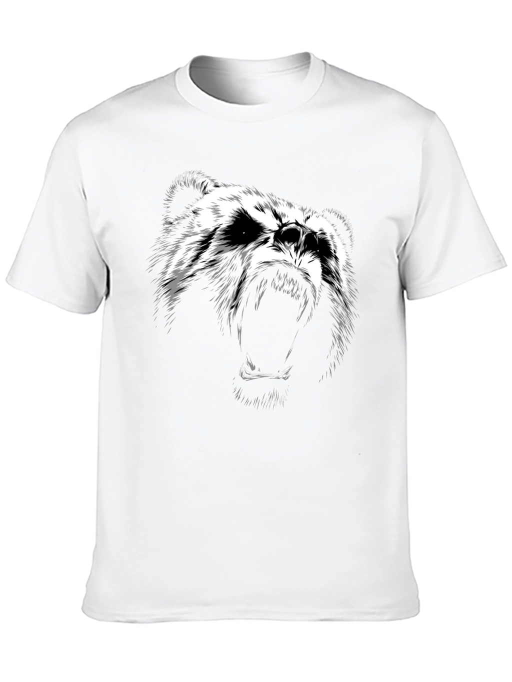 Black T-Shirt with Bear Graphic