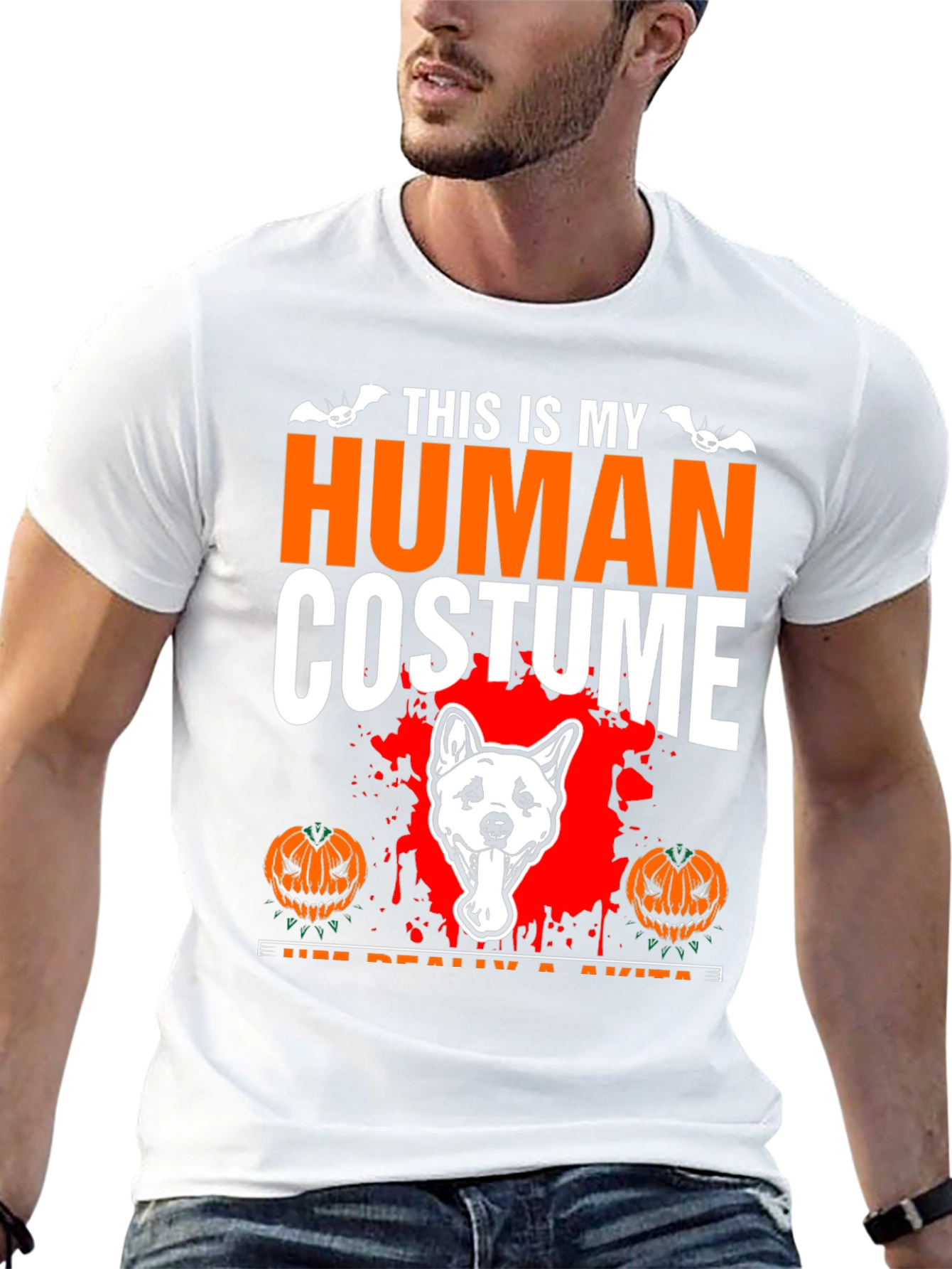 Akita Halloween Costume T-Shirt - Funny Dog Lover Tee