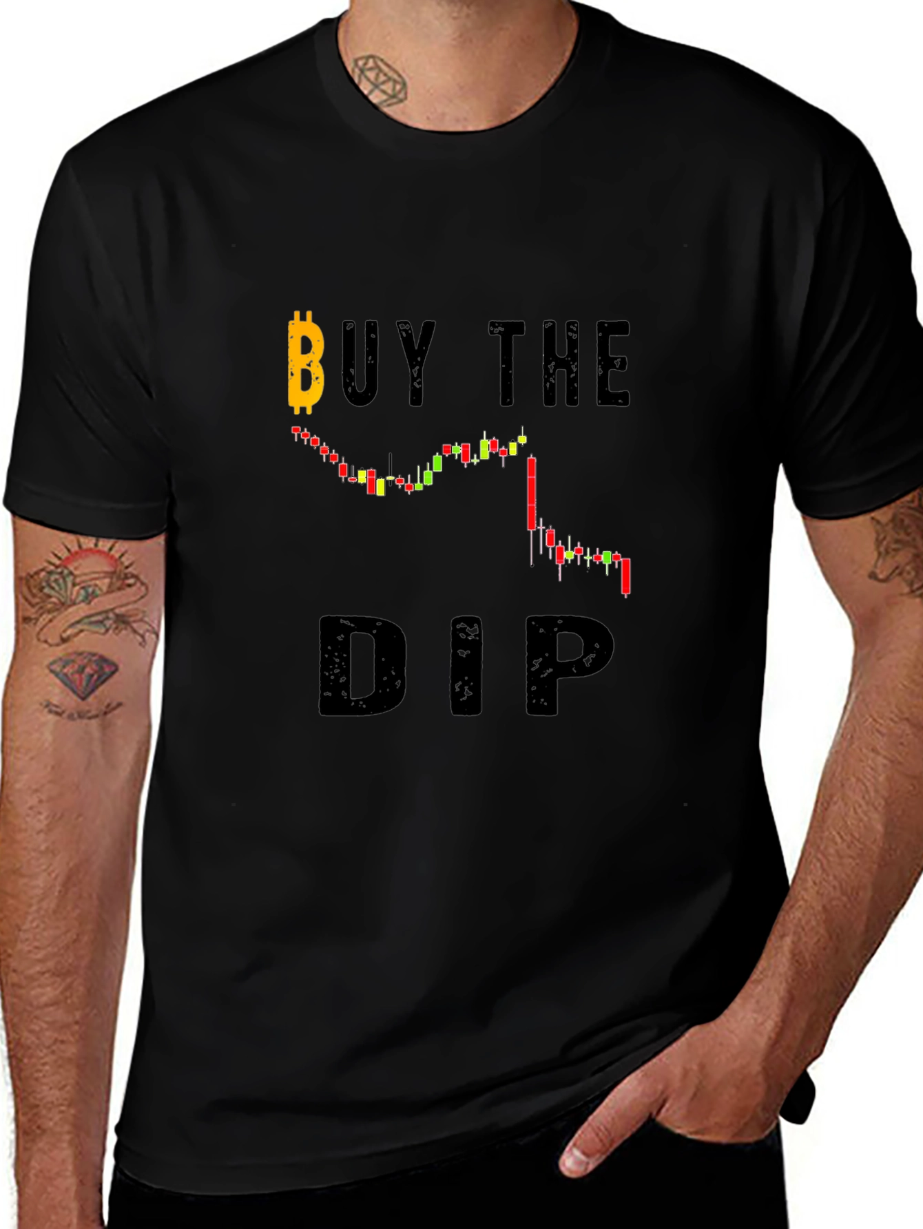 Buy the Dip Bitcoin Chart Black T-Shirt