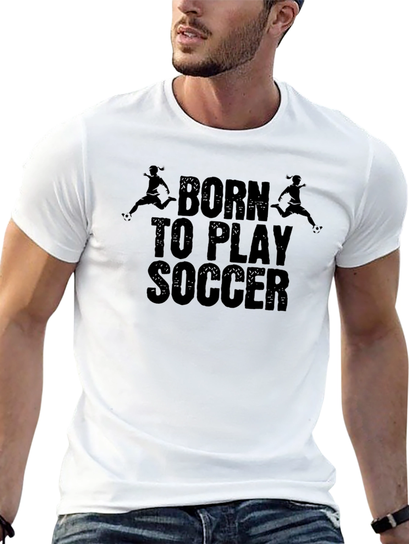 Born to Play Soccer Black Graphic Tee