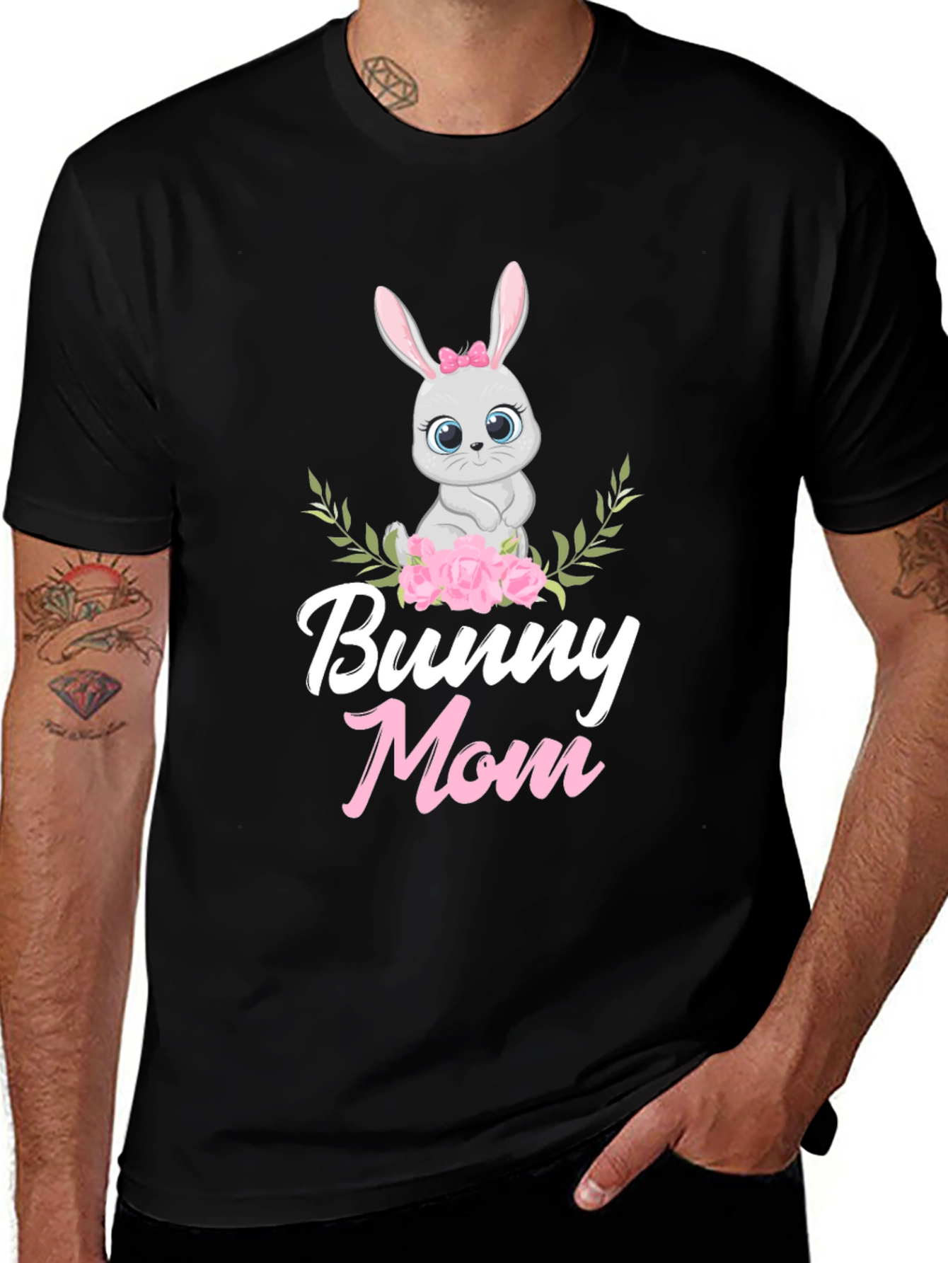 Bunny Mom Graphic T-Shirt - Cute Easter Tee