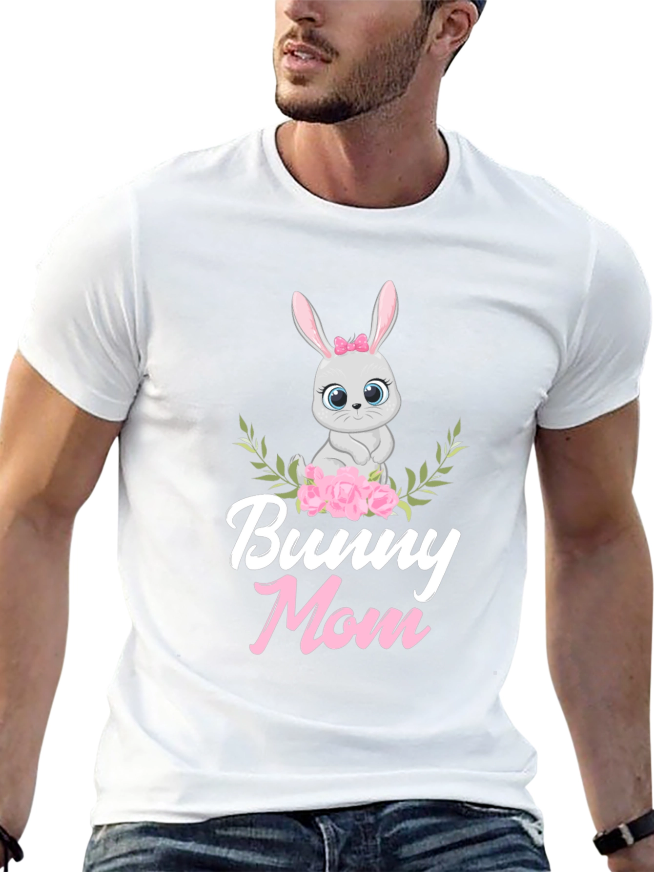 Bunny Mom Graphic T-Shirt - Cute Easter Tee