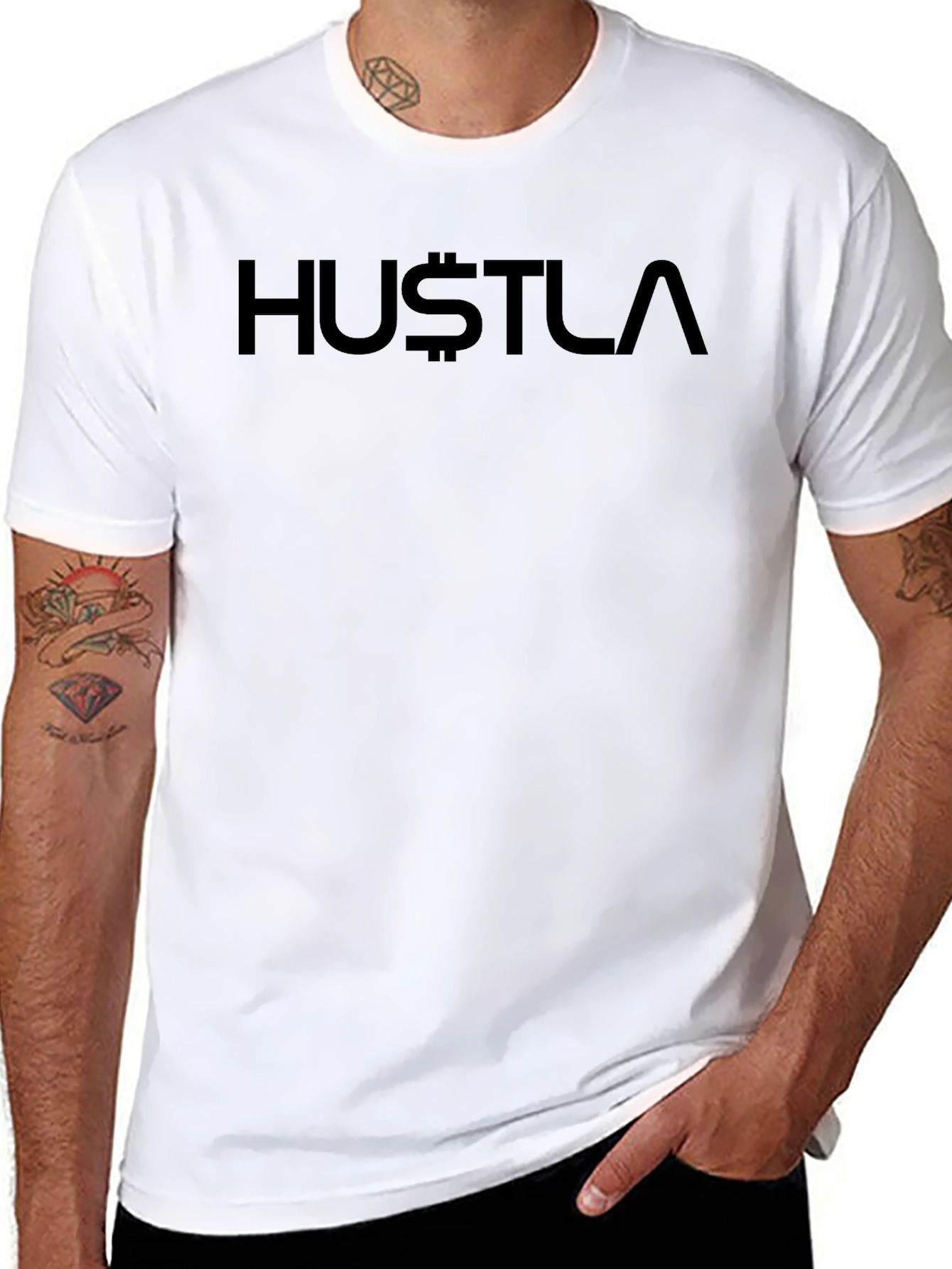 Black Hustla T-Shirt - Mens Fashion Tee