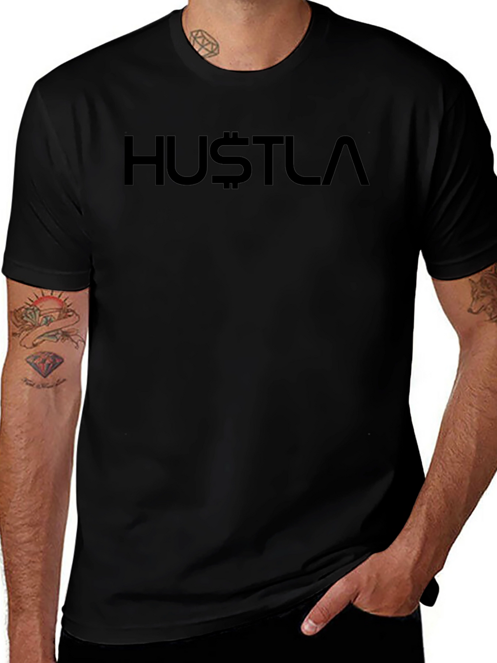 Black Hustla T-Shirt - Mens Fashion Tee
