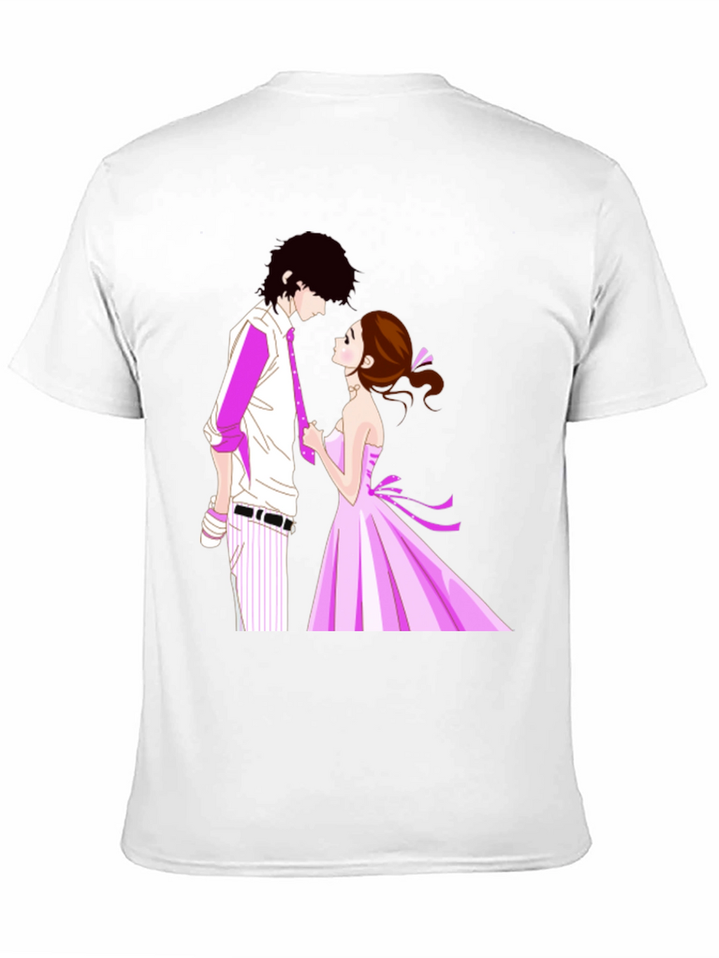 Anime Couple Graphic Black T-Shirt