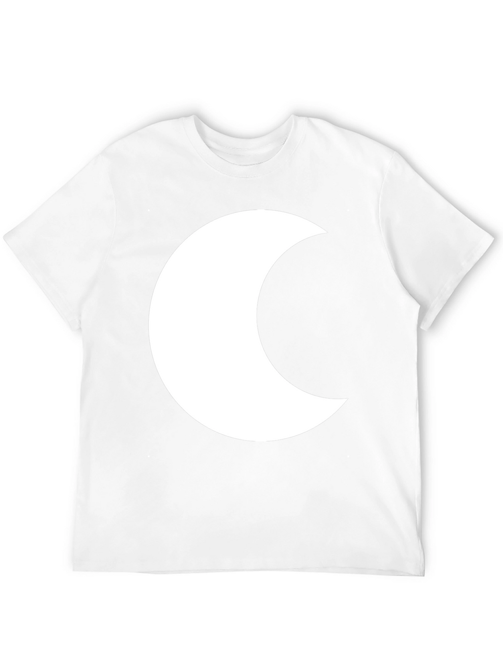 Black T-Shirt with White Crescent Moon Graphic