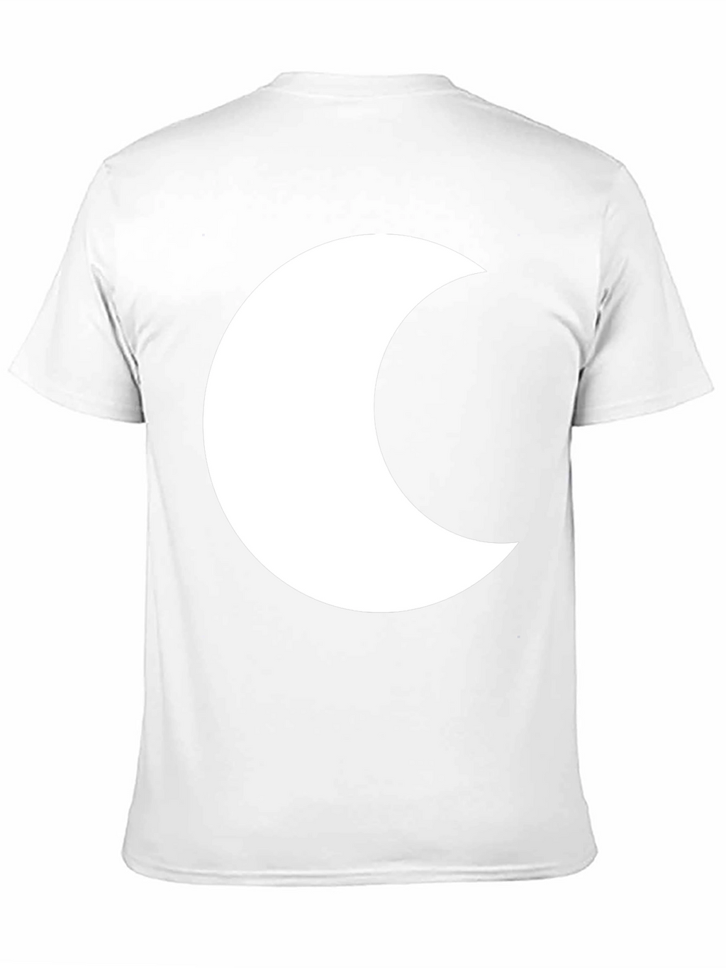 Black T-Shirt with White Crescent Moon Graphic