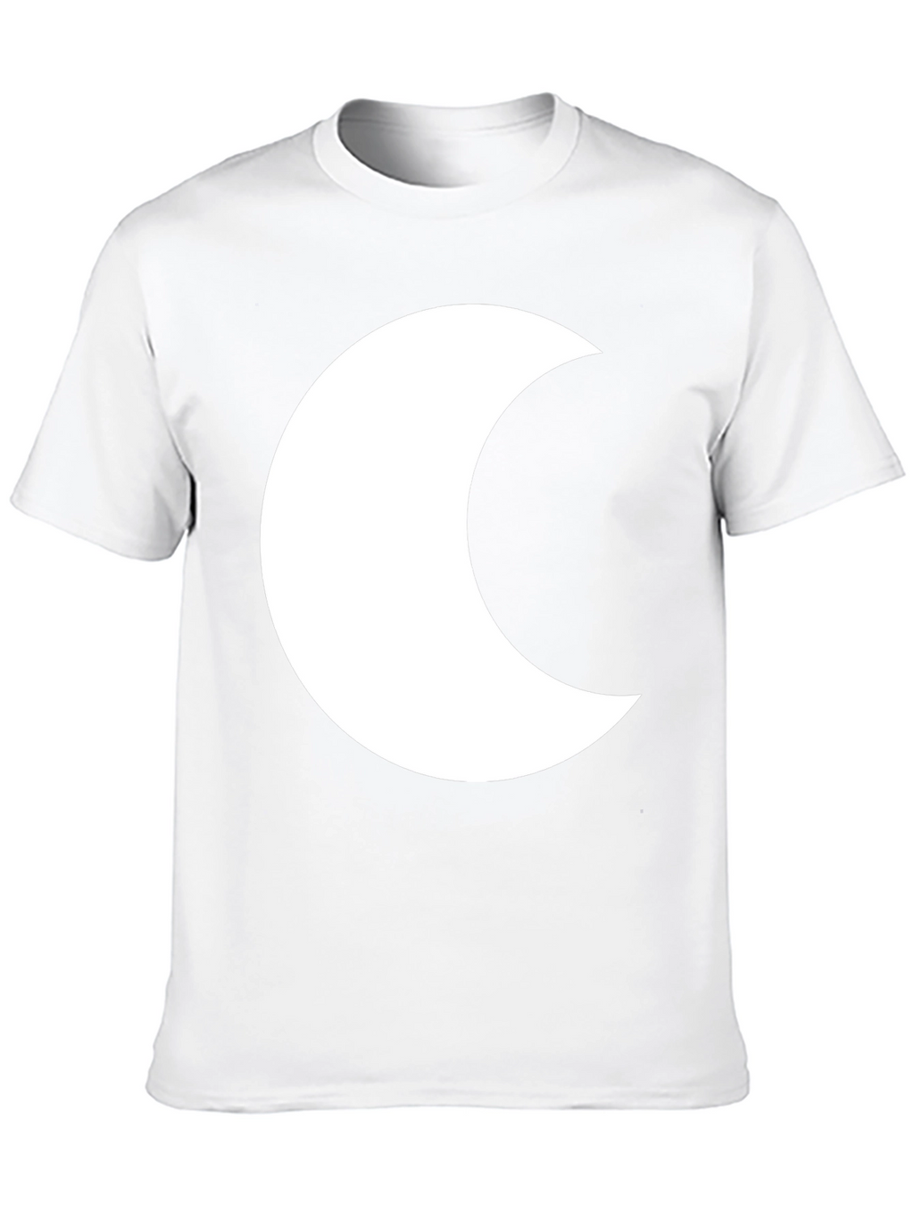 Black T-Shirt with White Crescent Moon Graphic