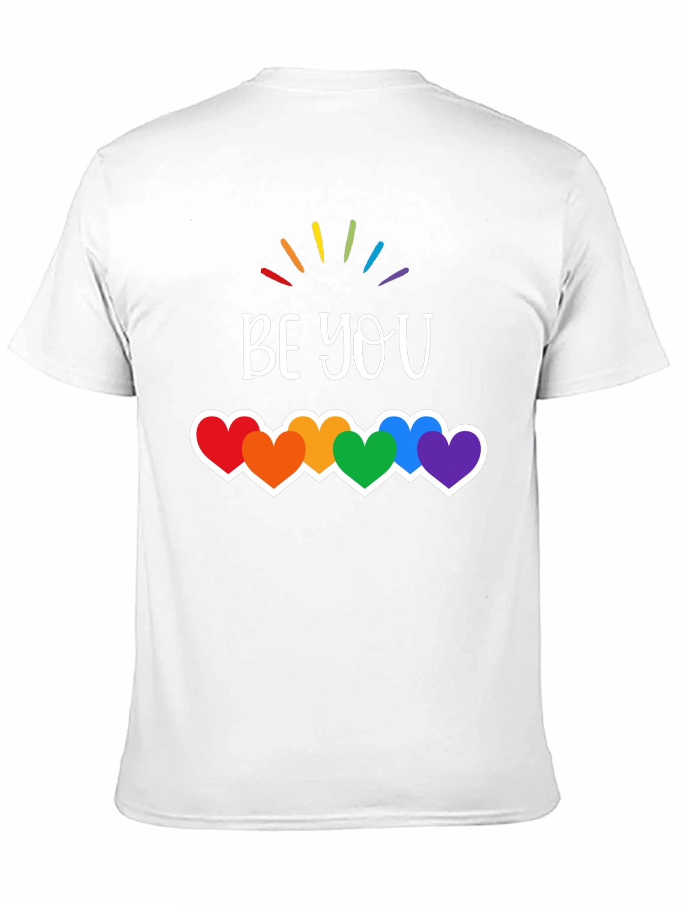 Be You Pride T-Shirt - Rainbow Hearts LGBTQ Tee