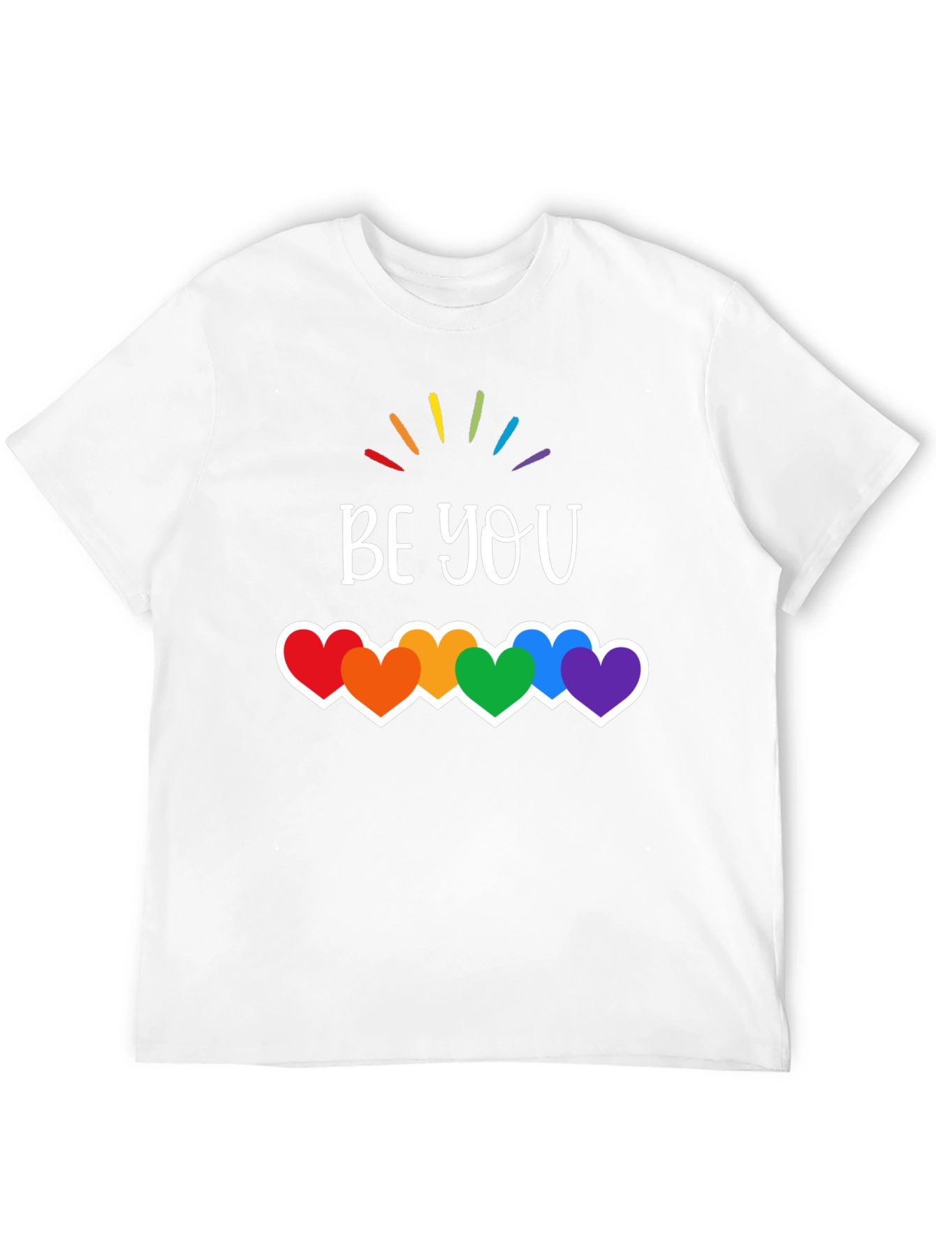 Be You Pride T-Shirt - Rainbow Hearts LGBTQ Tee