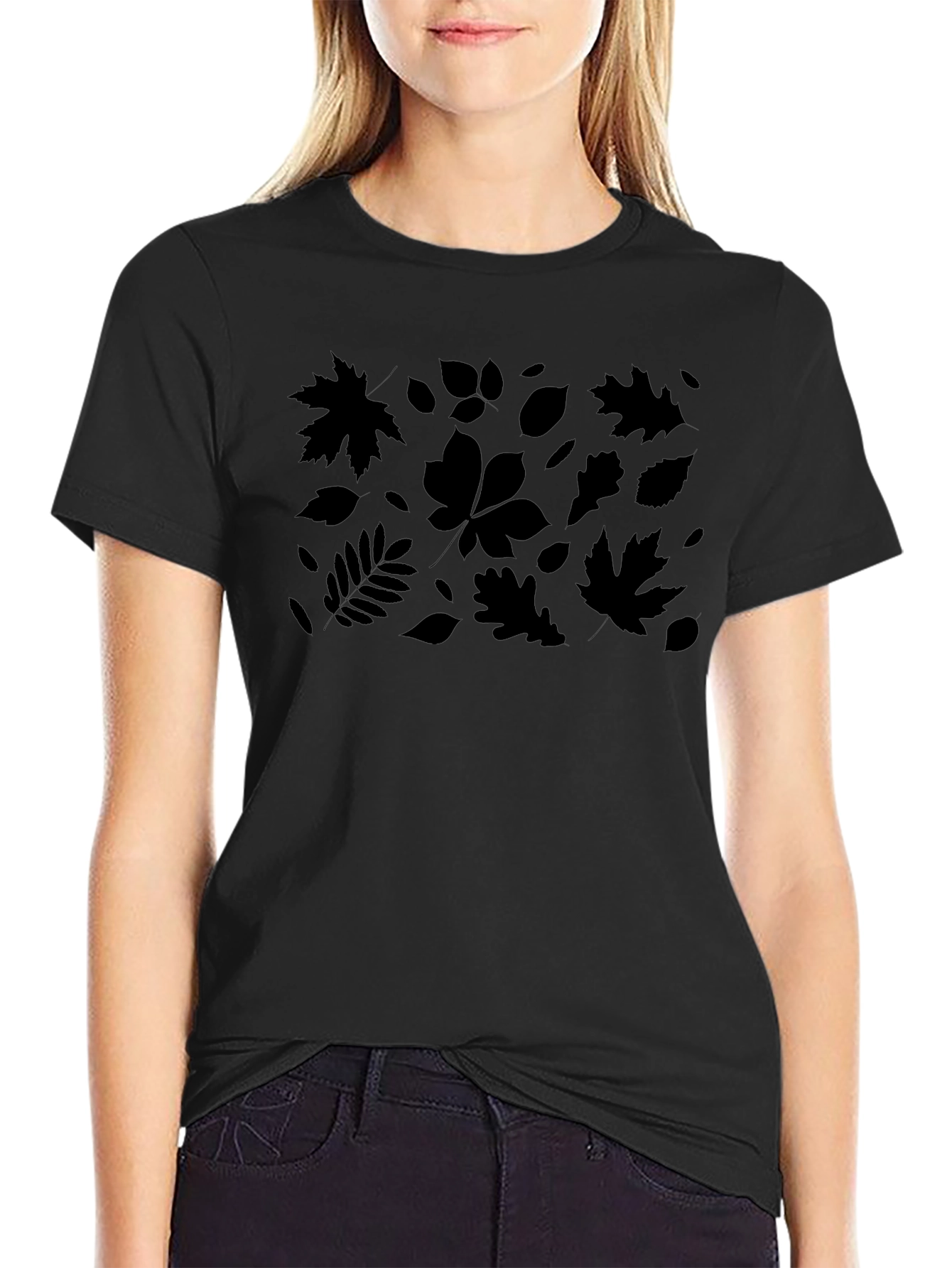 Autumn Leaves Graphic Tee - Black