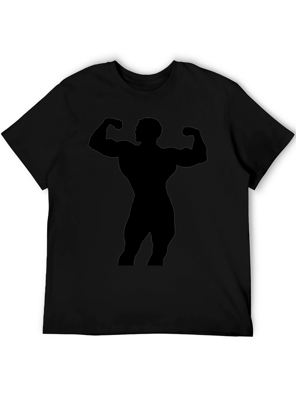 Bodybuilder Silhouette Graphic Black T-Shirt