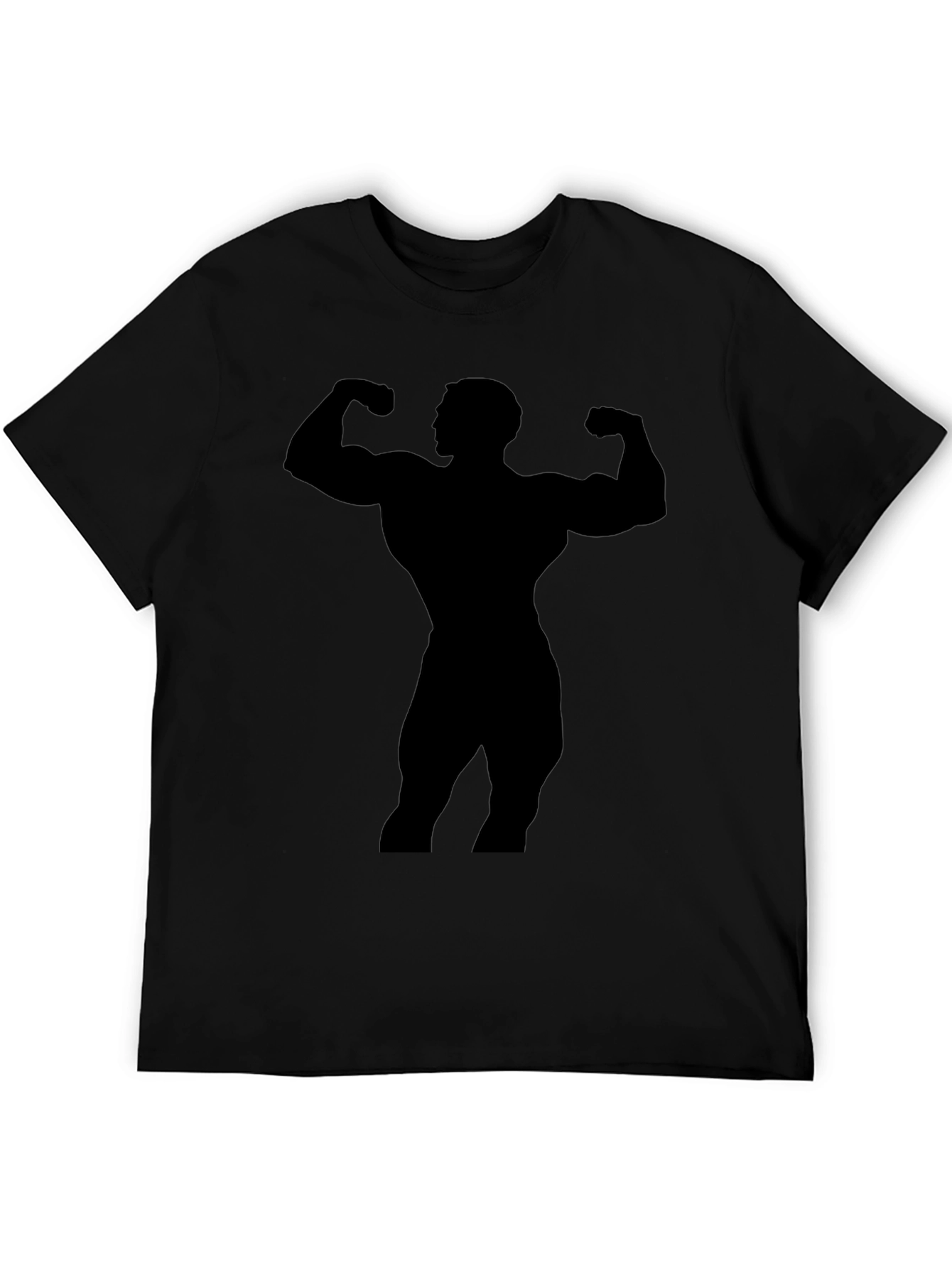 Bodybuilder Silhouette Graphic Black T-Shirt