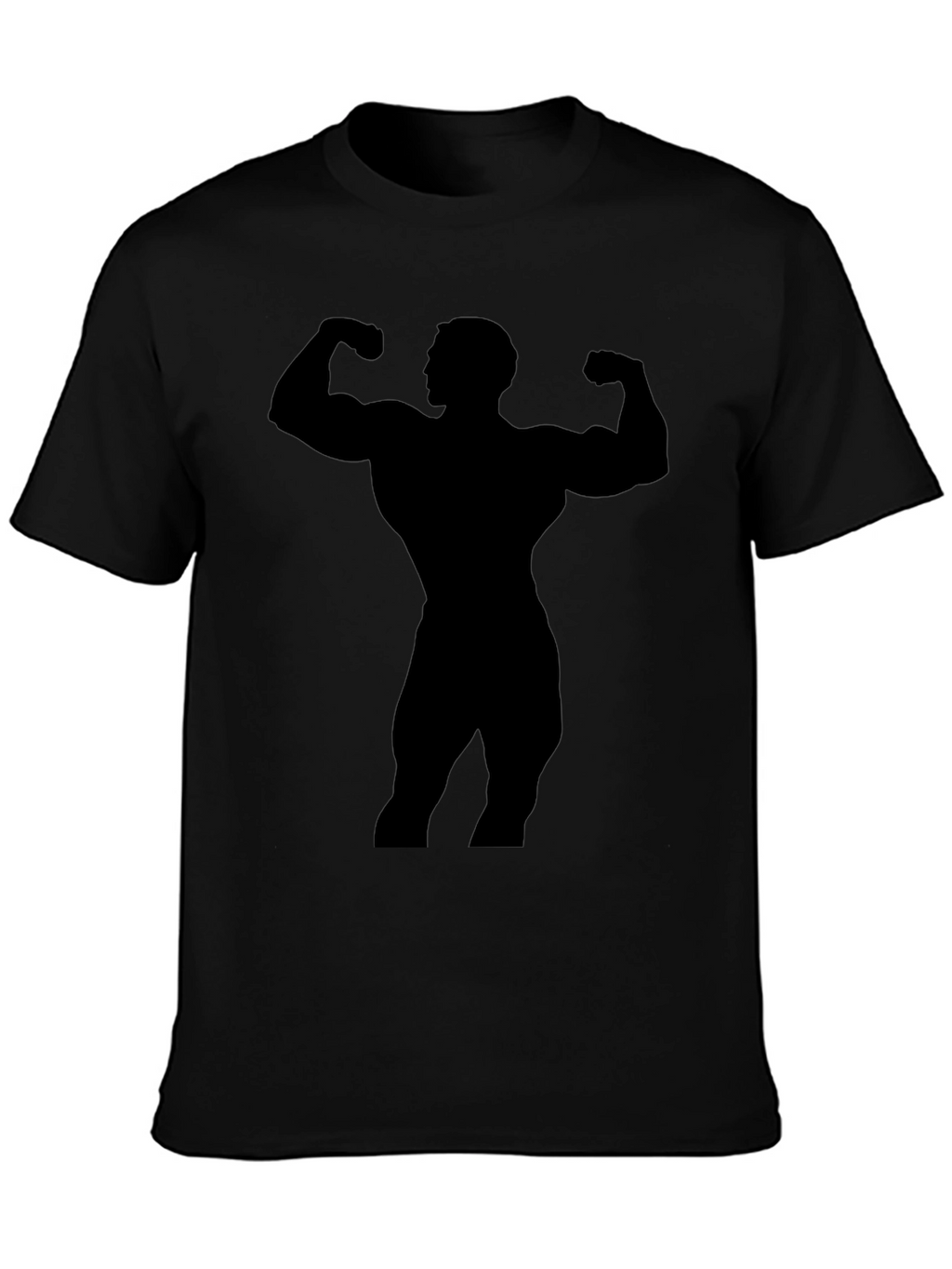 Bodybuilder Silhouette Graphic Black T-Shirt