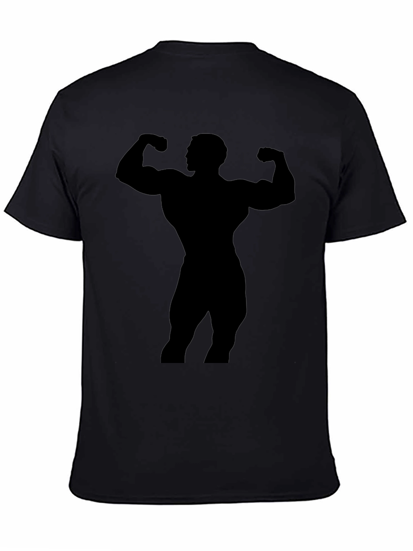 Bodybuilder Silhouette Graphic Black T-Shirt