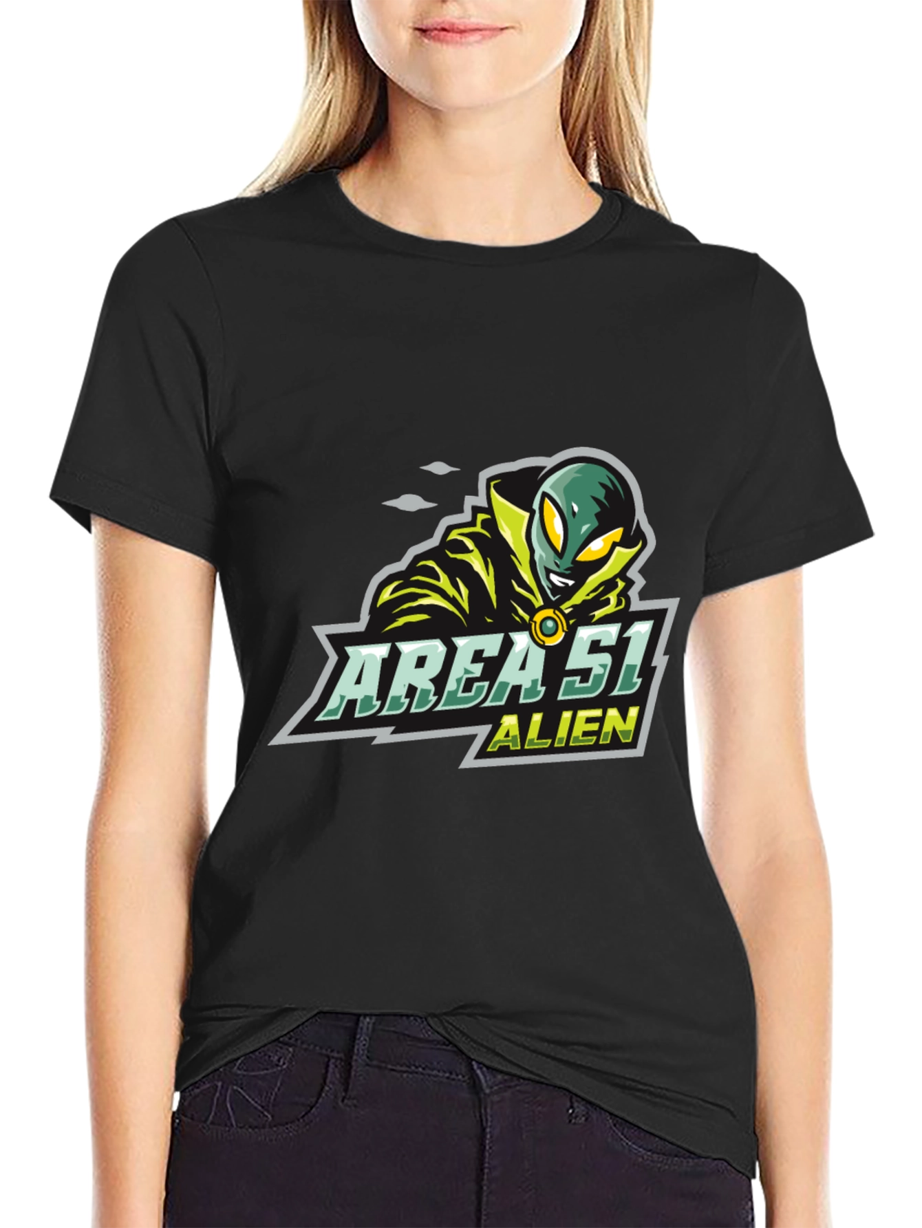 Area 51 Alien Graphic T-Shirt - Black Tee