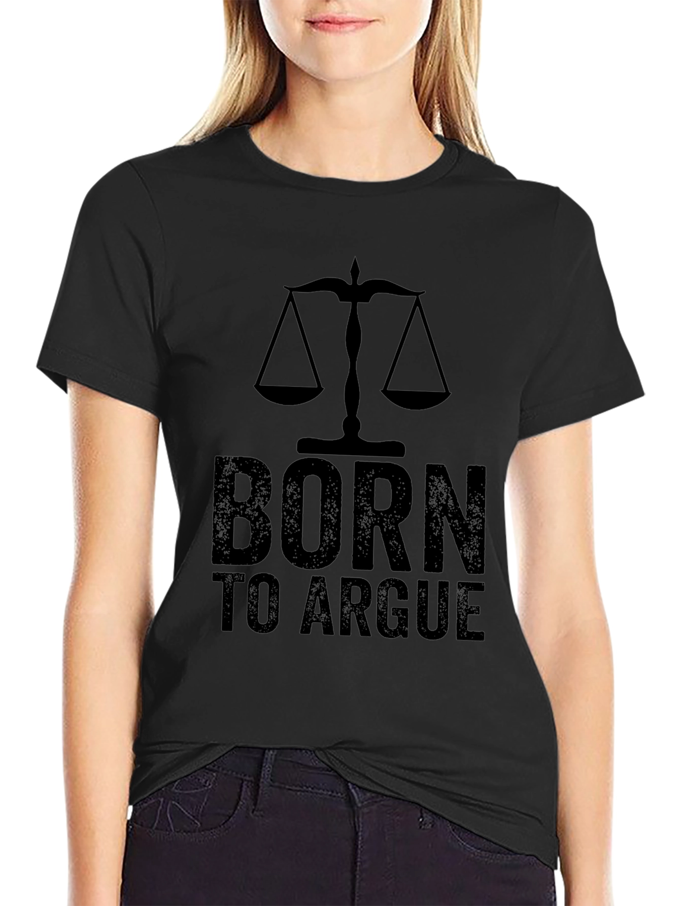 Born to Argue T-Shirt - Scales of Justice Design
