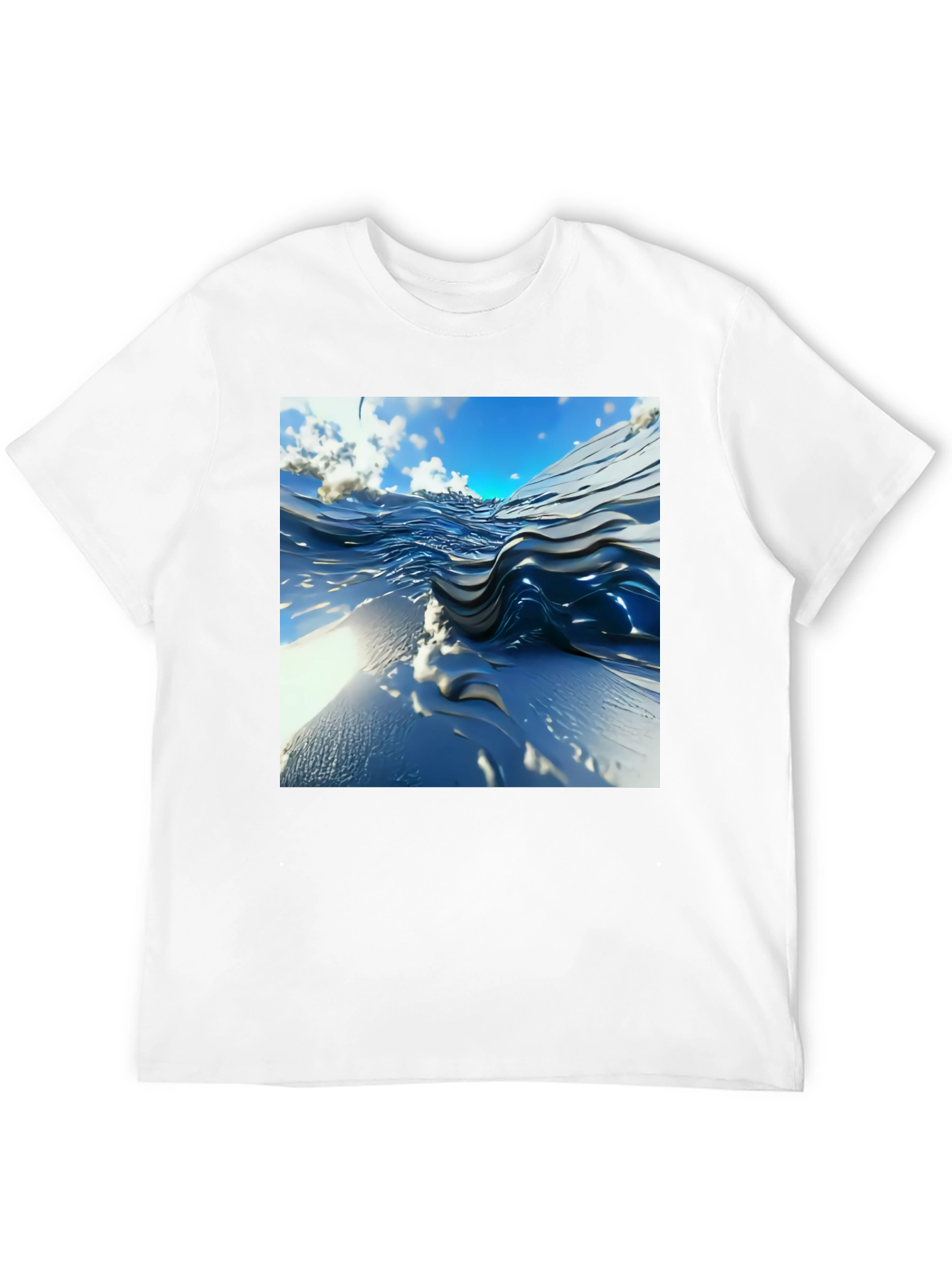 Abstract Wave Design Black T-Shirt
