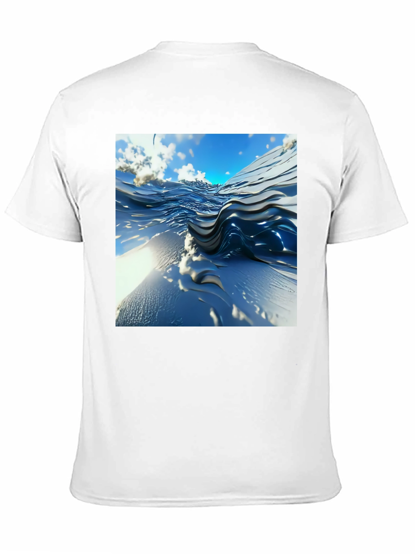 Abstract Wave Design Black T-Shirt