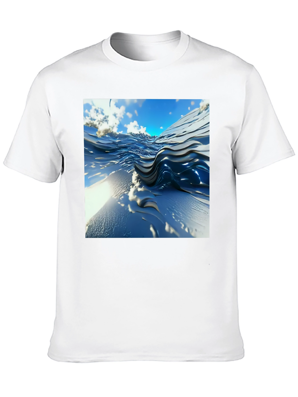 Abstract Wave Design Black T-Shirt