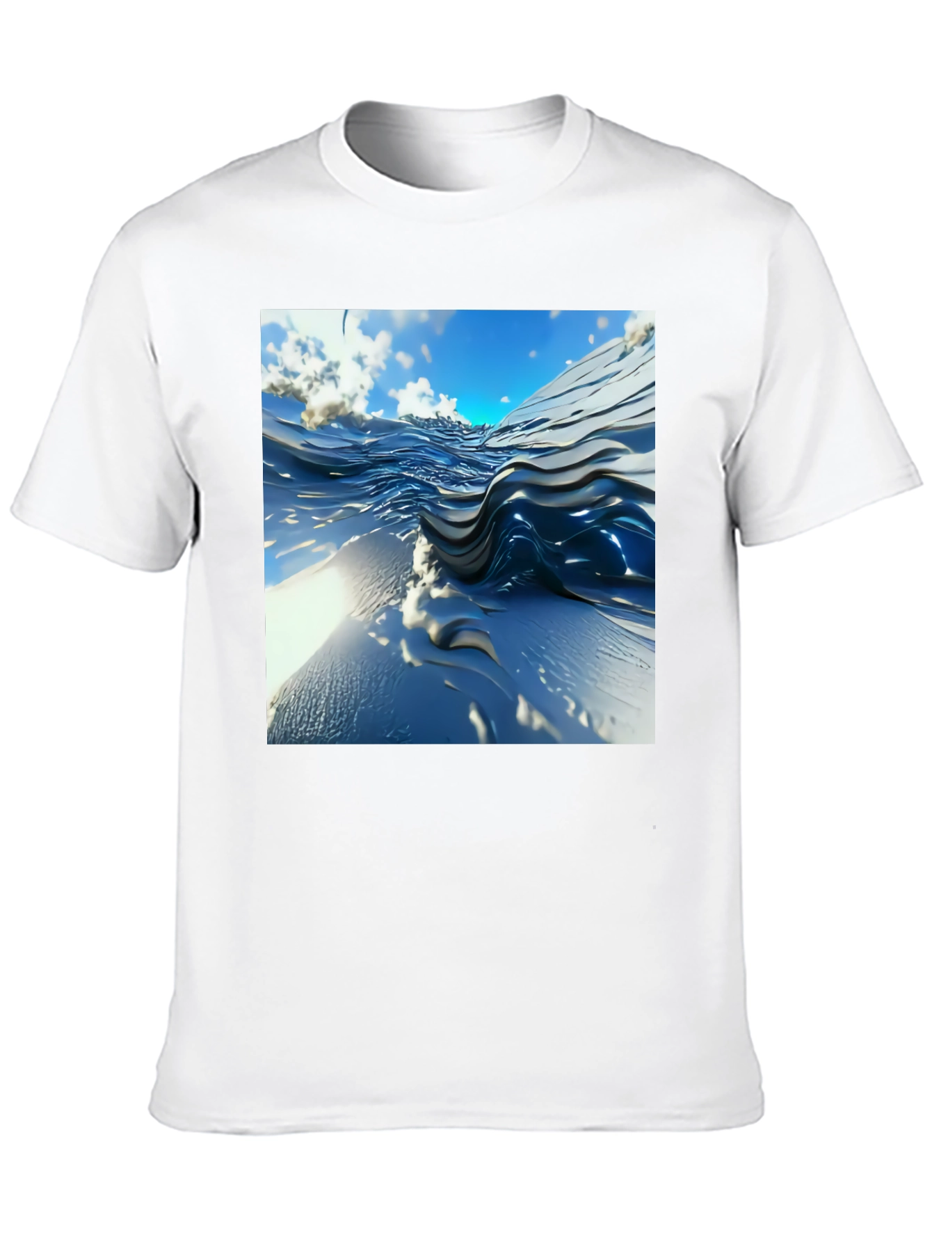 Abstract Wave Design Black T-Shirt