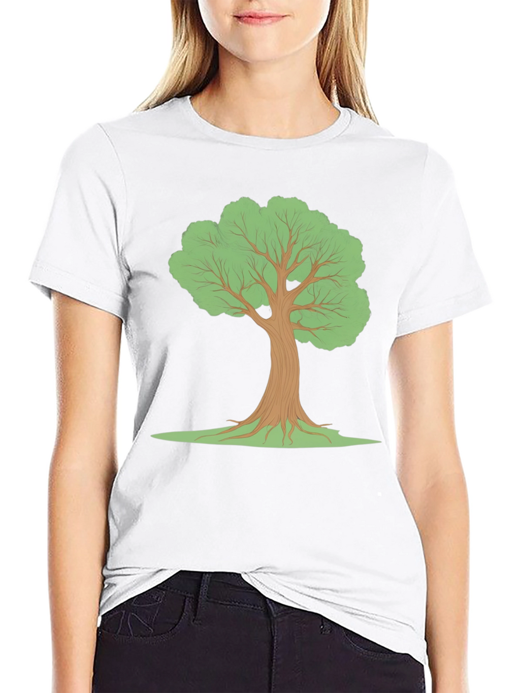 Black T-Shirt with Tree Graphic